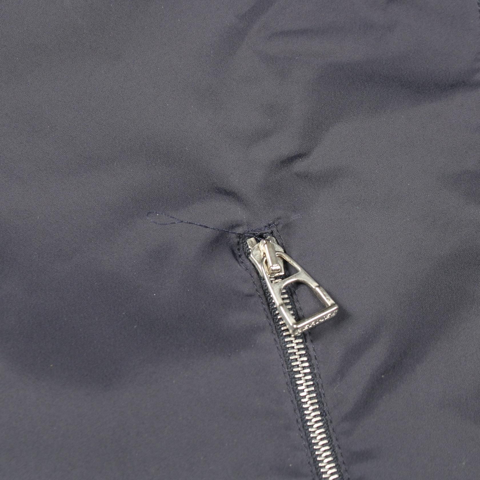 HERMES zip-up Blouson Jacket Nylon Navy Used mens size L | eBay