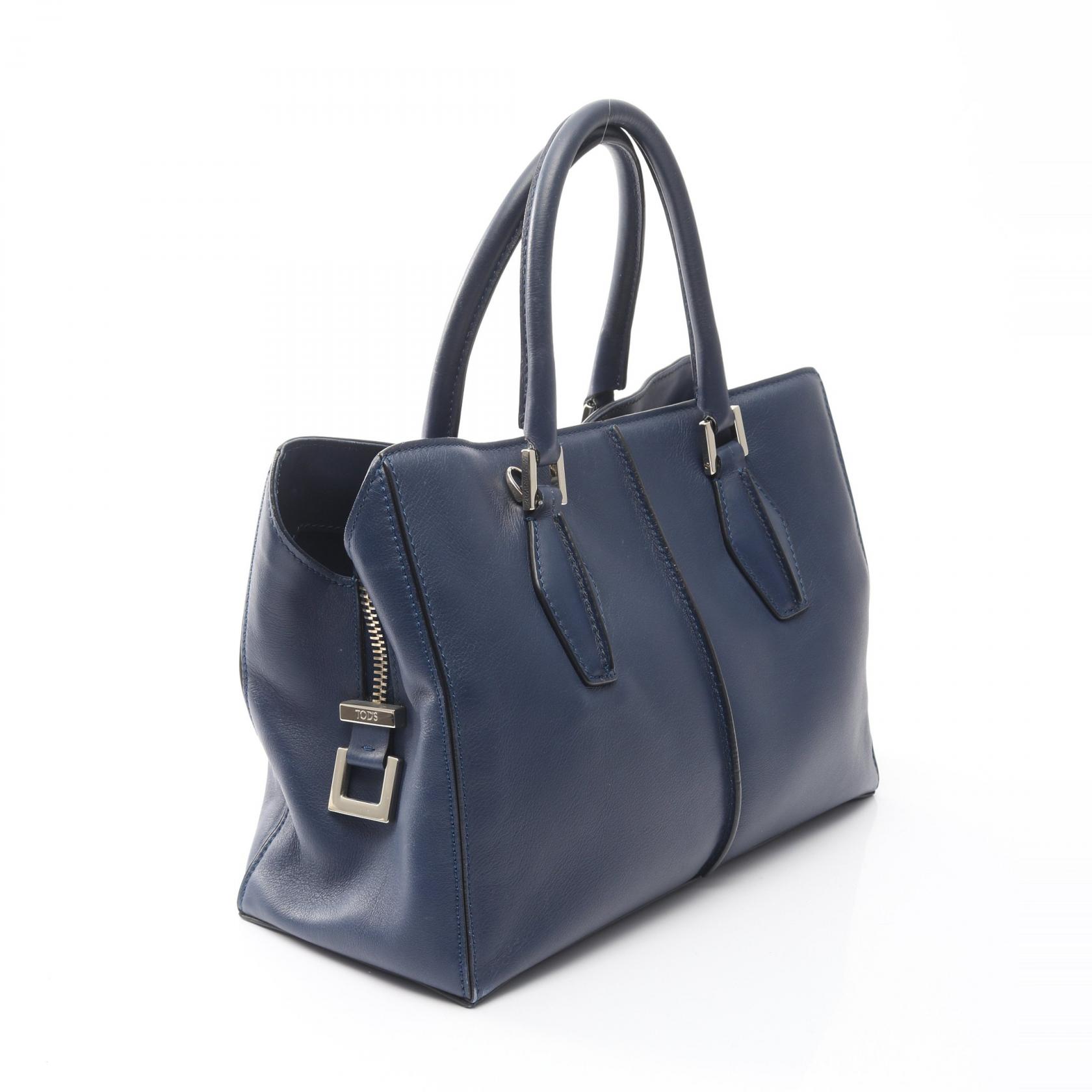 TOD'S ネイビー ハンドバッグ TOD'S D-styling shoulder crossbody Handbag leather Navy Used Women