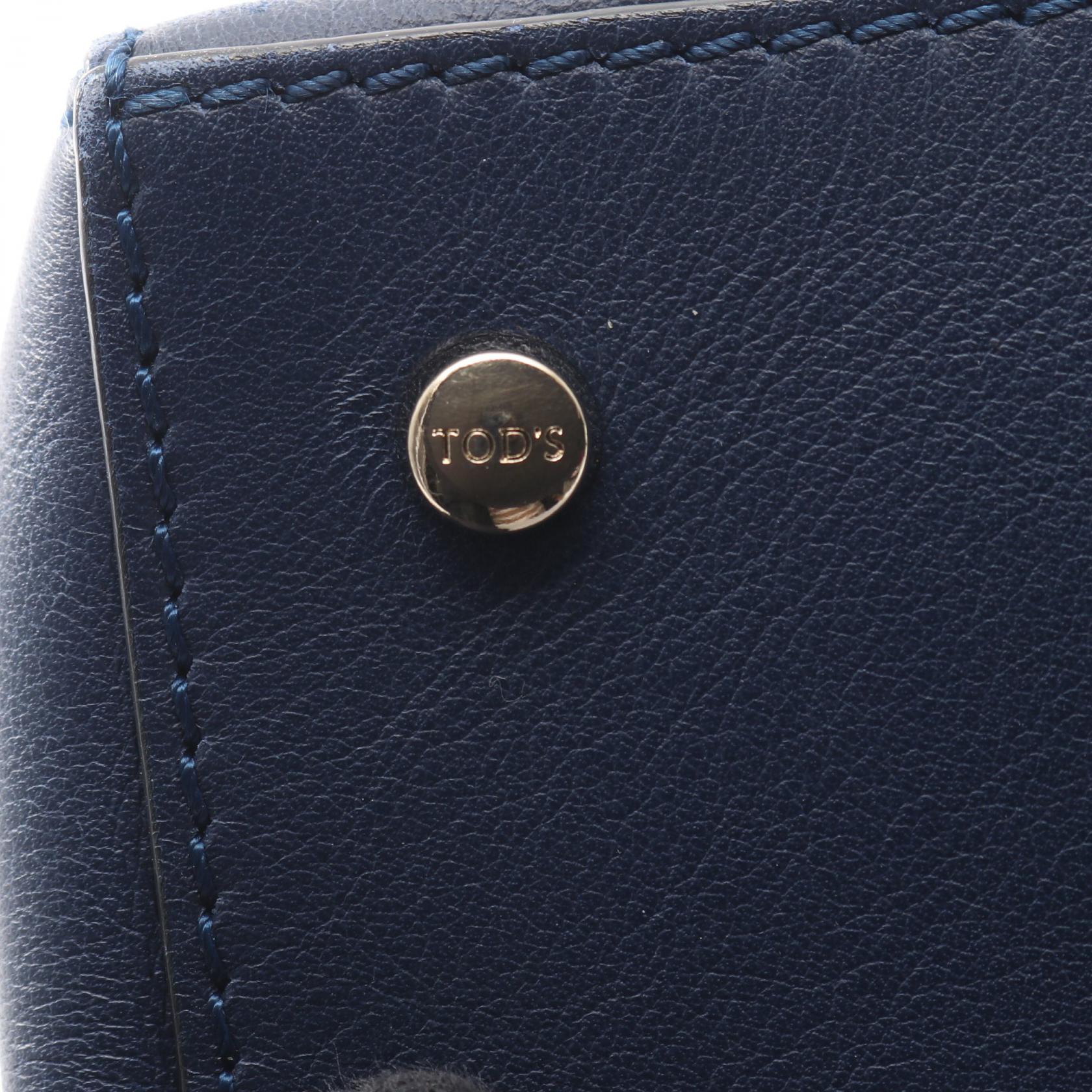 TOD'S D-styling shoulder crossbody Handbag leather Navy Used Women