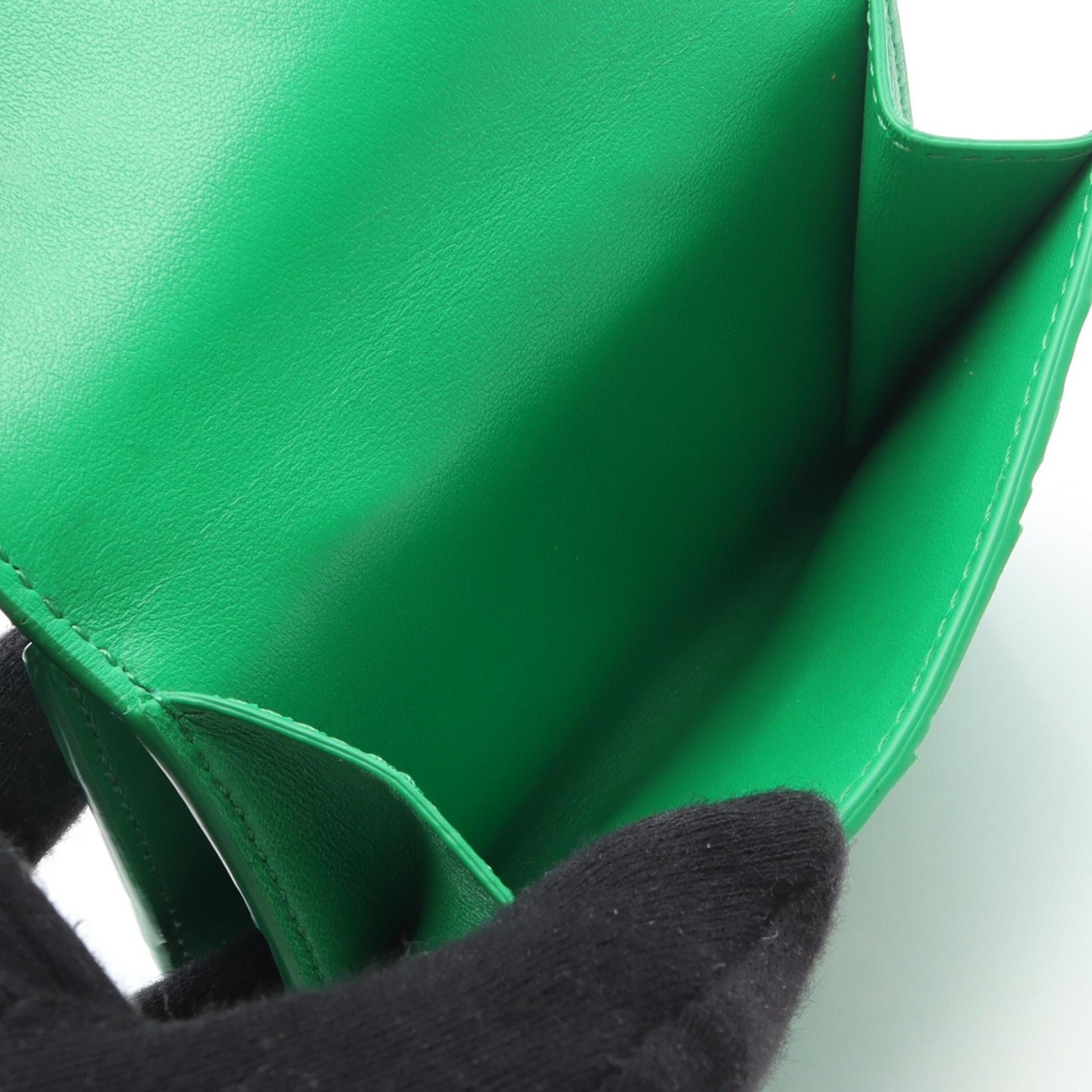 BOTTEGA VENETA Intrecciato Double Sided Wallet leather Green Used