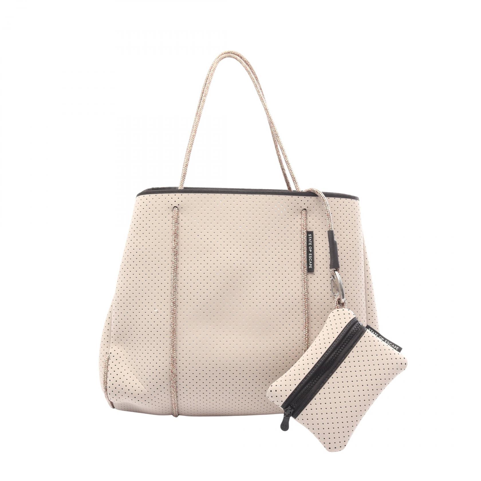 STATE OF ESCAPE ／ Sojoun STATE OF ESCAPE Tote Shoulder Bag Neoprene Beige Used Women | eBay