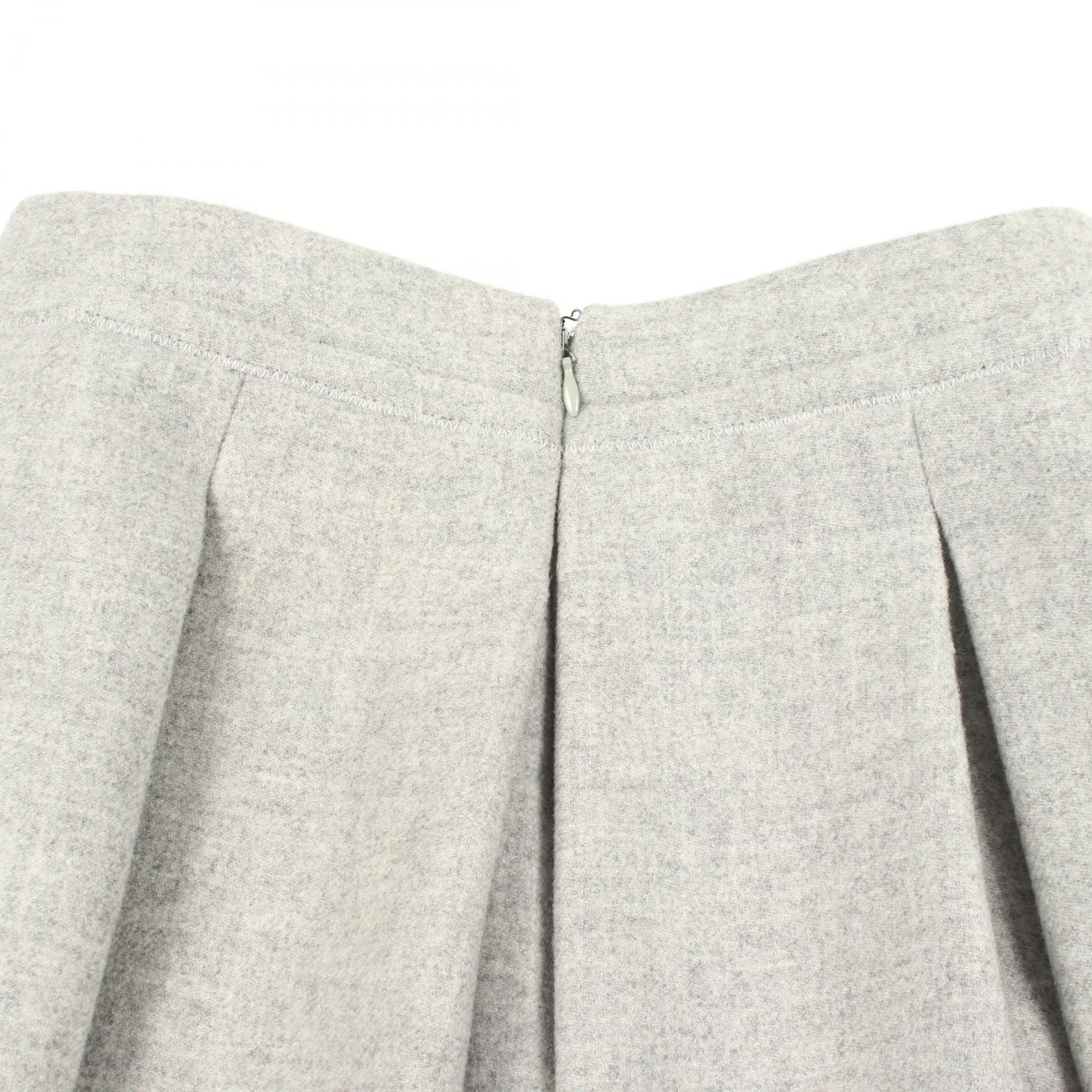 Miu Miu Pleated Flare Mini skirt MG720 wool Gray #40 Used Women | eBay