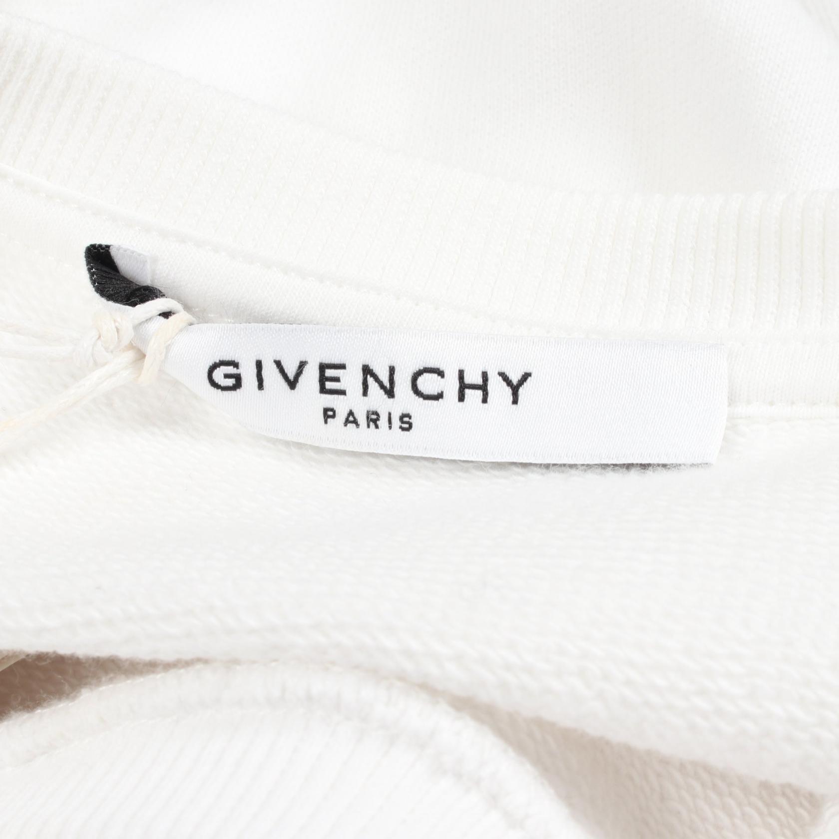 GIVENCHY Rainbow Signature Logo Crew Neck sweat cotton White Used