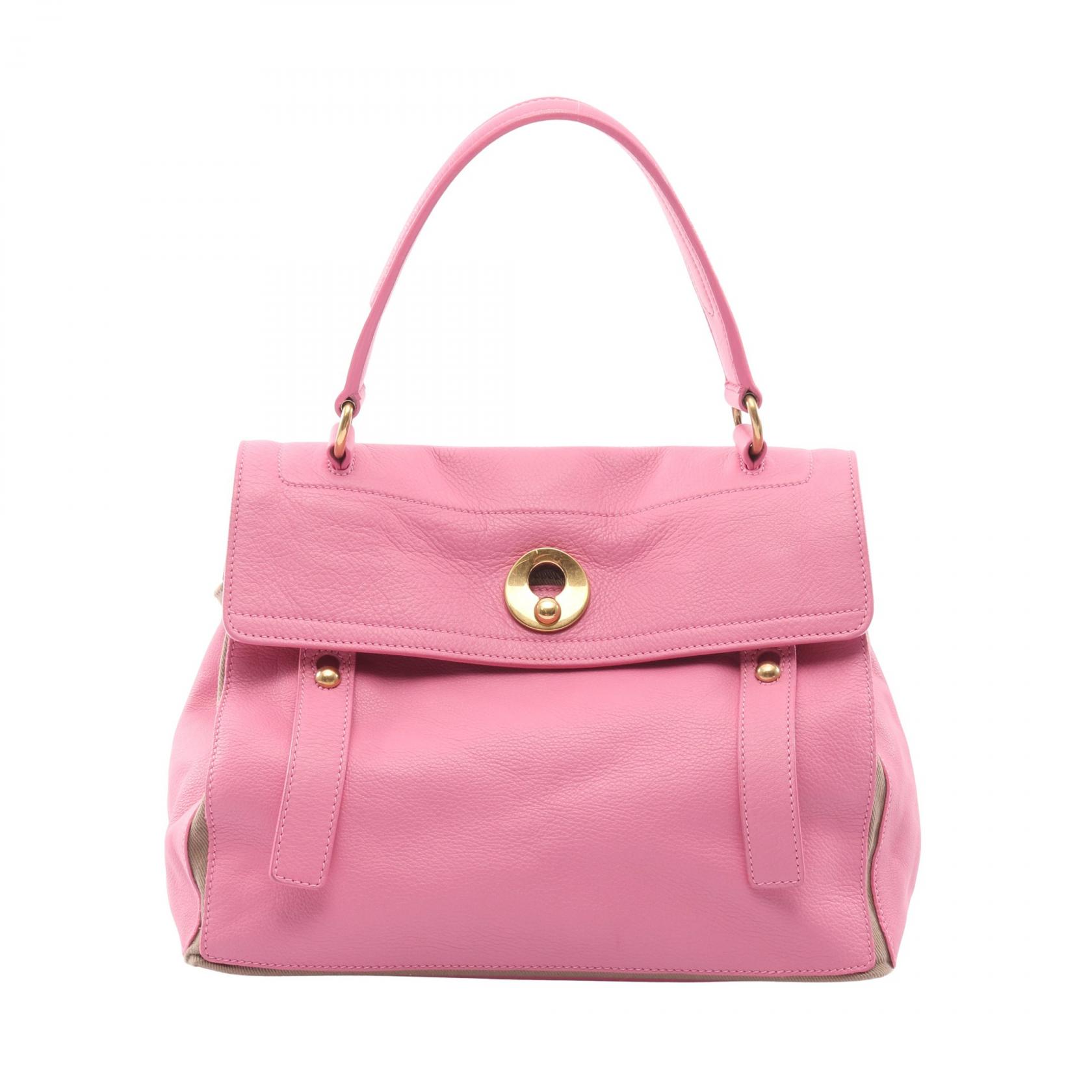 YVES SAINT LAURENT Muse Two Handbag 229680 leather canvas Pink
