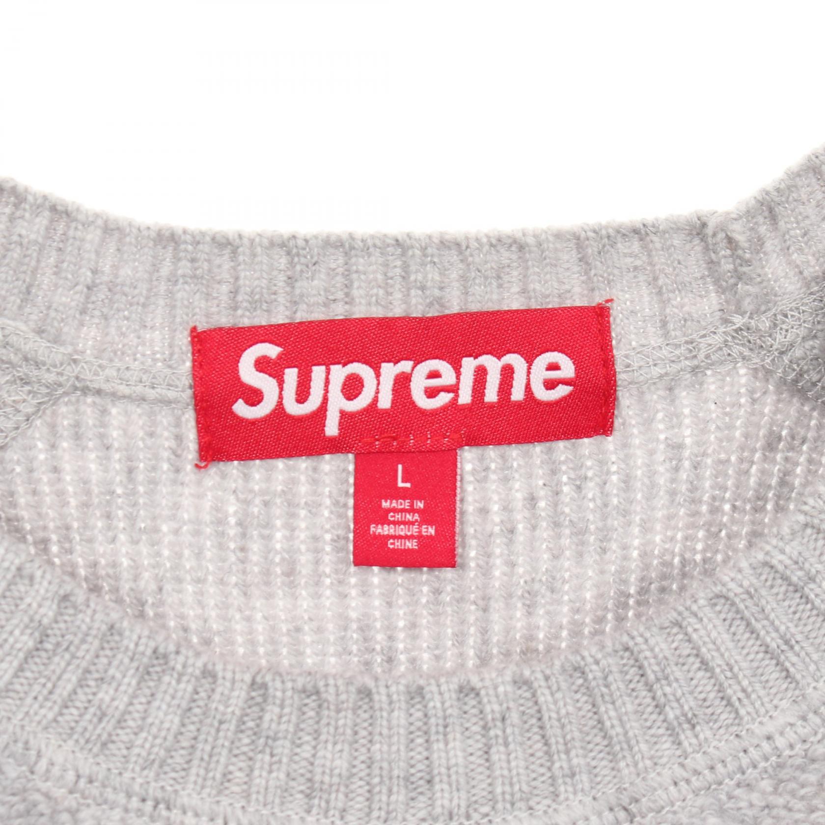 Supreme Terry Small Box Sweater knitwear 24AW Light Gray wool Gray