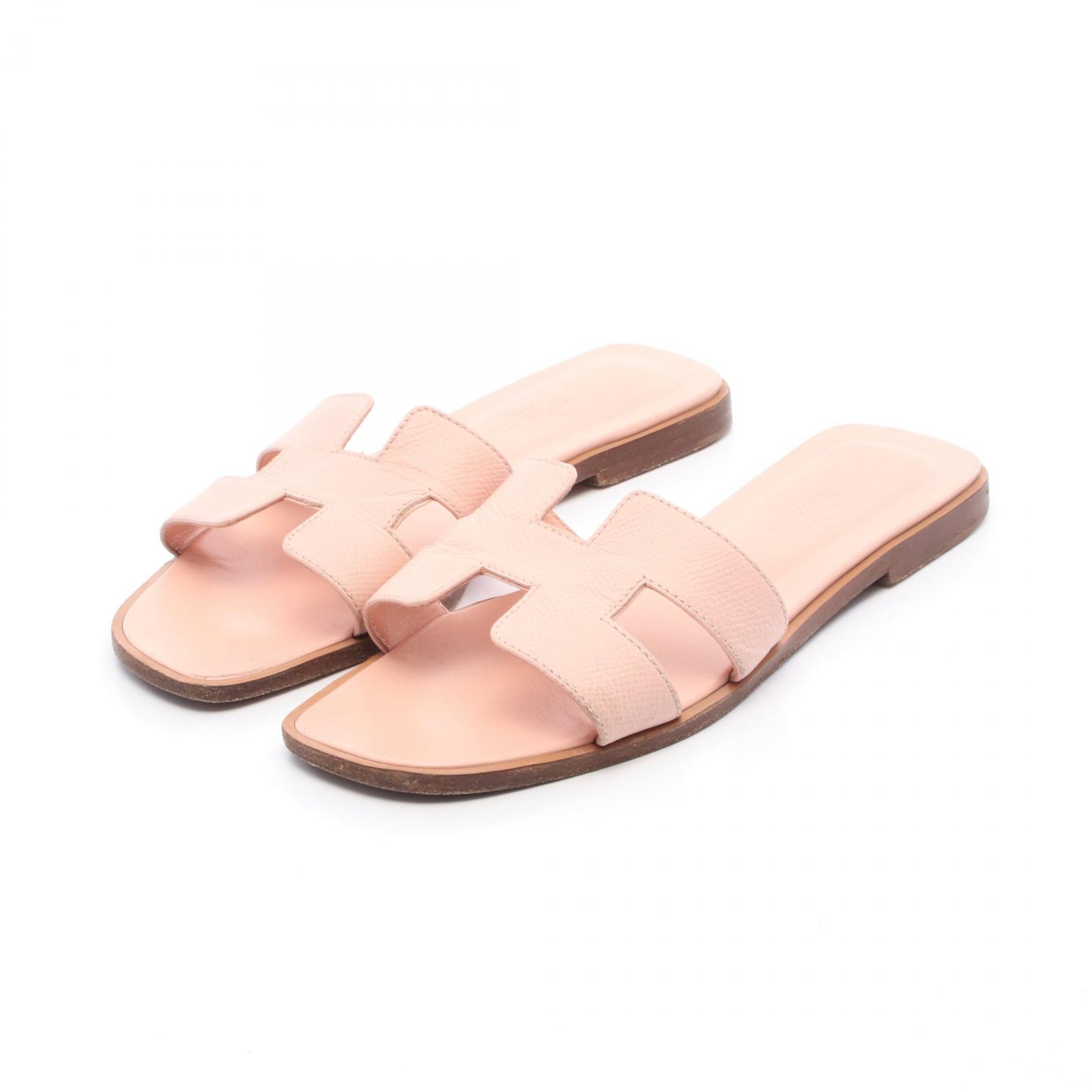 希少！エルメス　サンダル　オラン　36 1/2 HERMES Oran Shoes Sandal Mule leather Pink Used Women size 36 | eBay