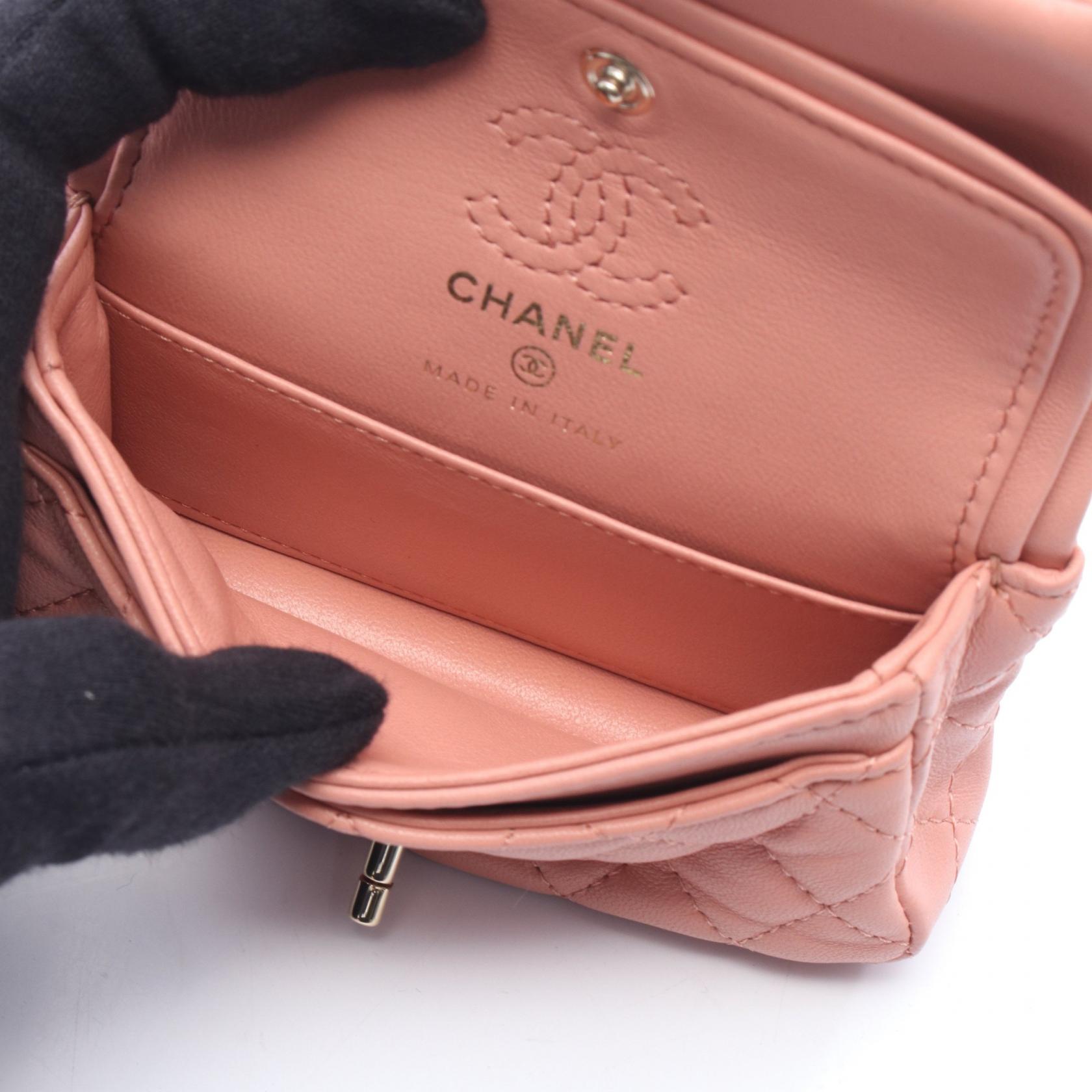 CHANEL Matelasse Classic bag charm AP4760 leather Pink Used Women