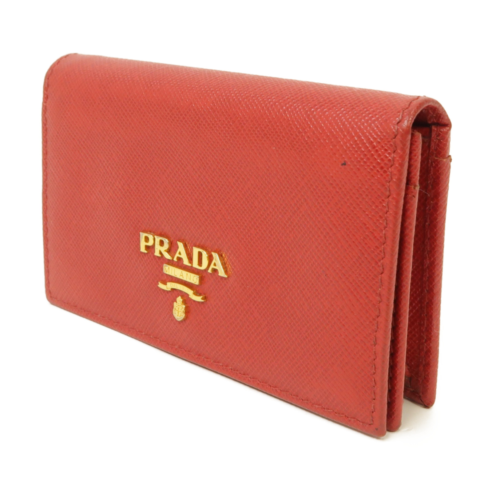 PRADA GHW Card Case 1M1122 Saffiano Leather Red | eBay