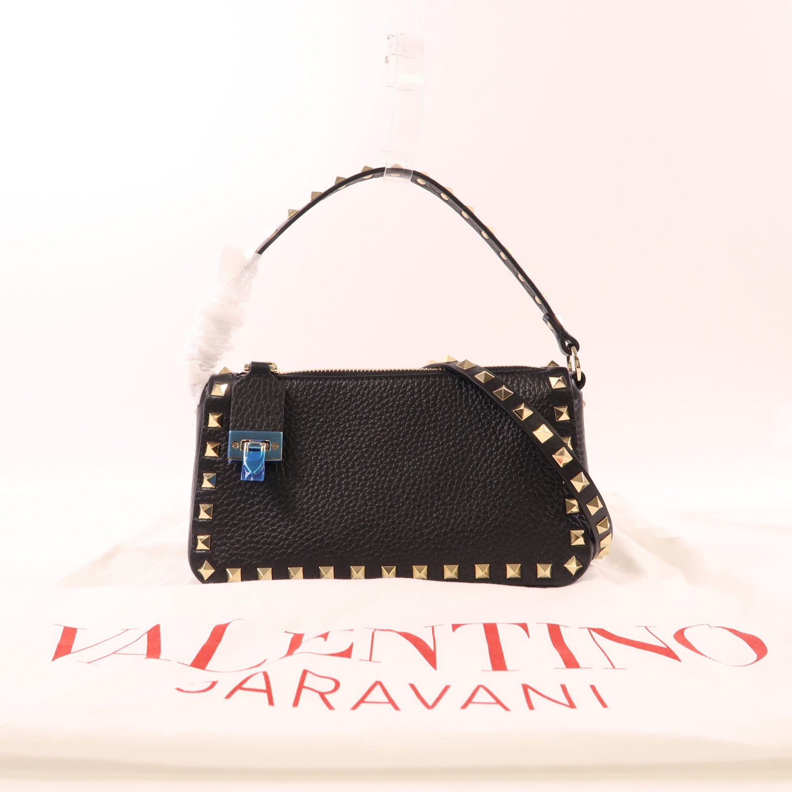 Valentino Rockstud Shoulder BagBlack Black Calfskin