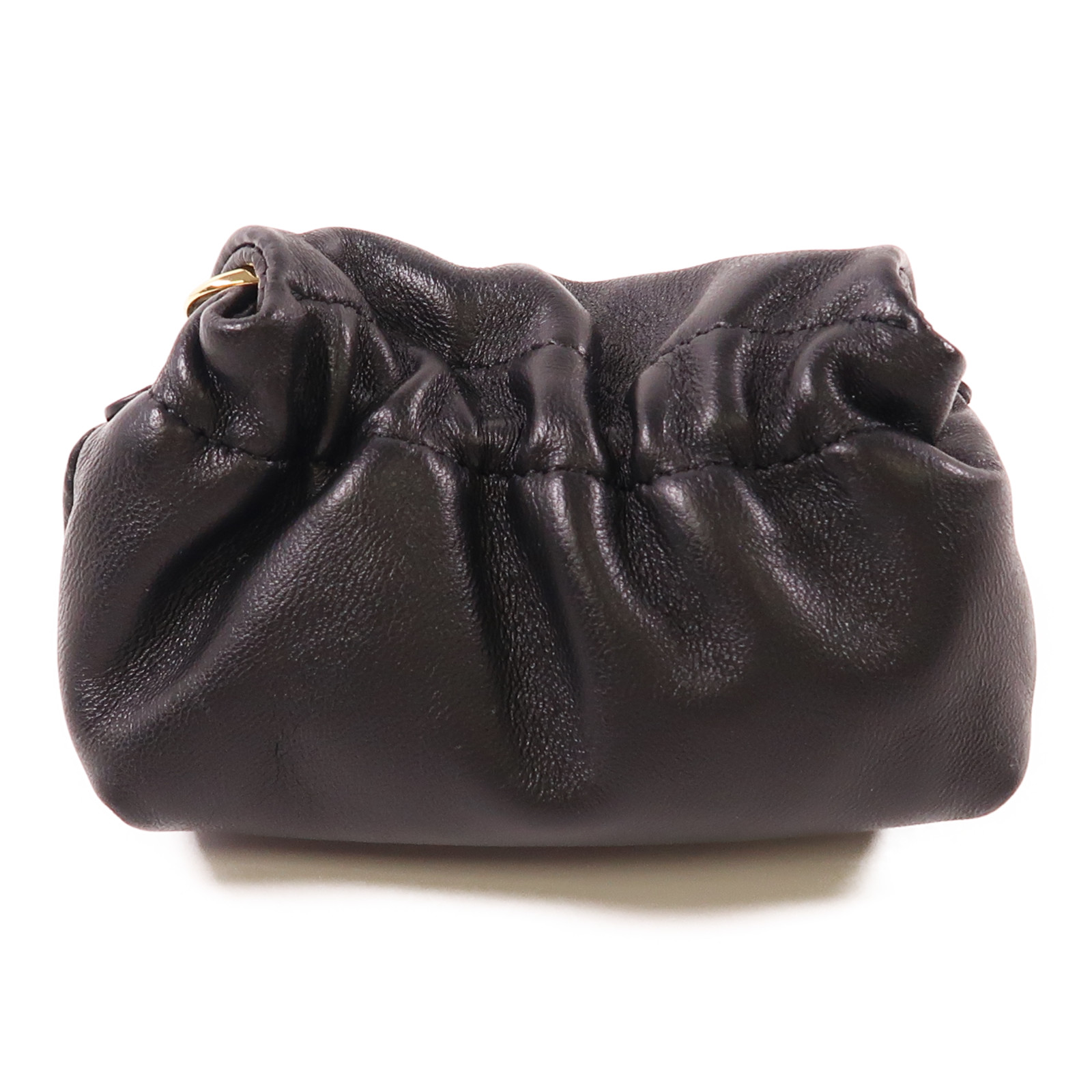 FENDI GHW Mamma Baguette Mini Bag Lambskin Leather Black