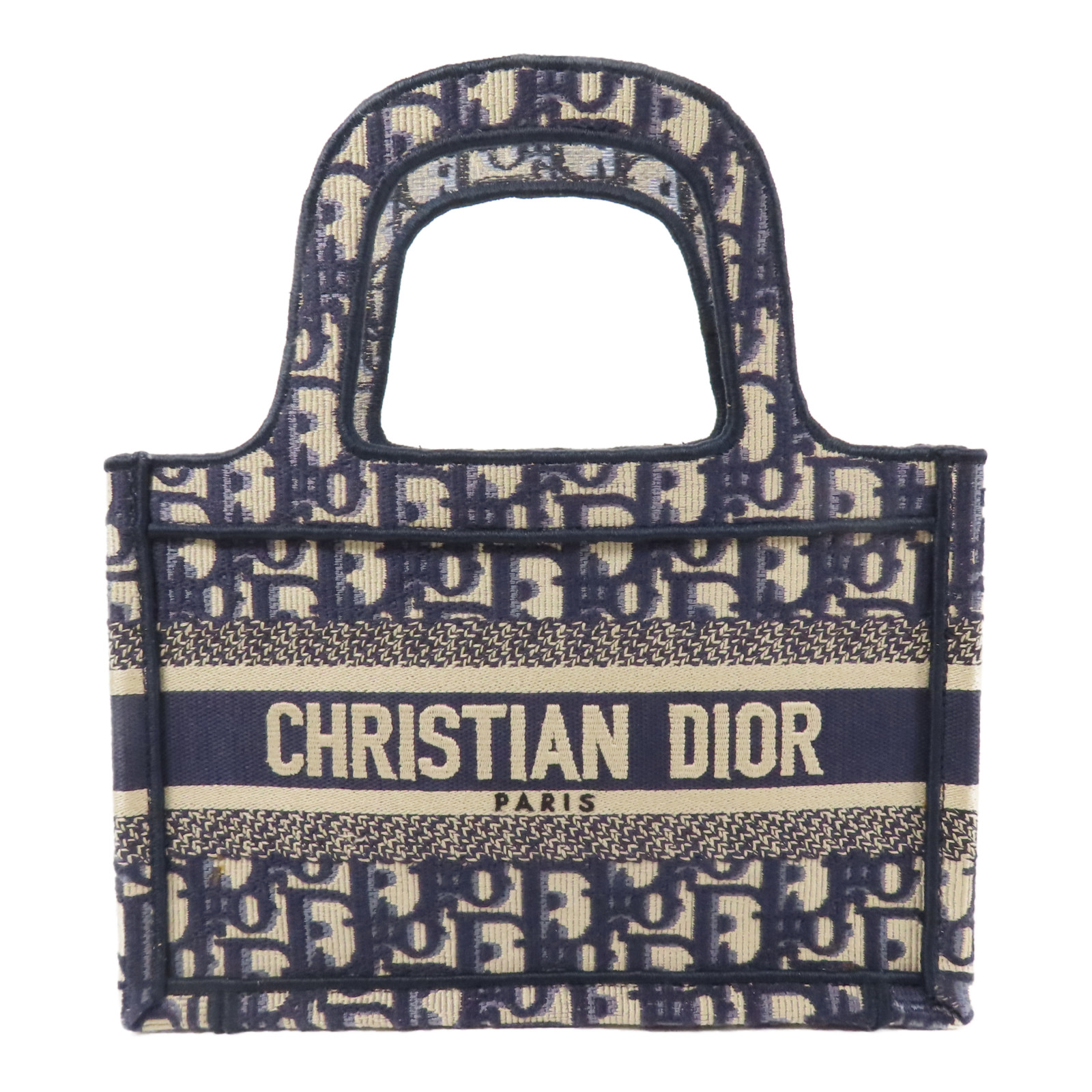 Christian Dior CD Oblique Book Tote Mini Hand Bag Canvas Christian Dior CD Oblique Book Tote Mini Hand Bag Canvas
