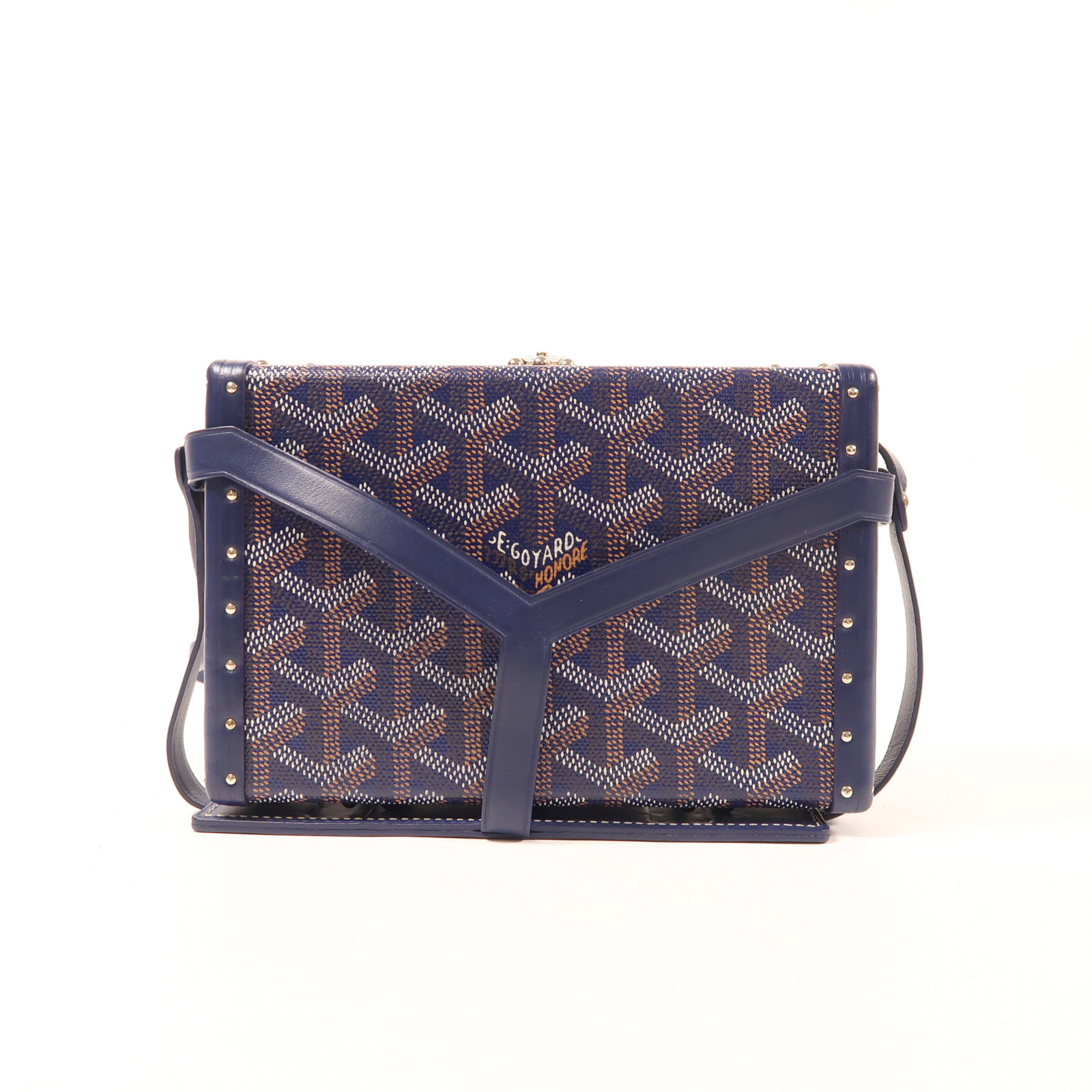 GOYARD Minaudiere Trunk Bag Shoulder Bag Coated Canvas Navy | eBay