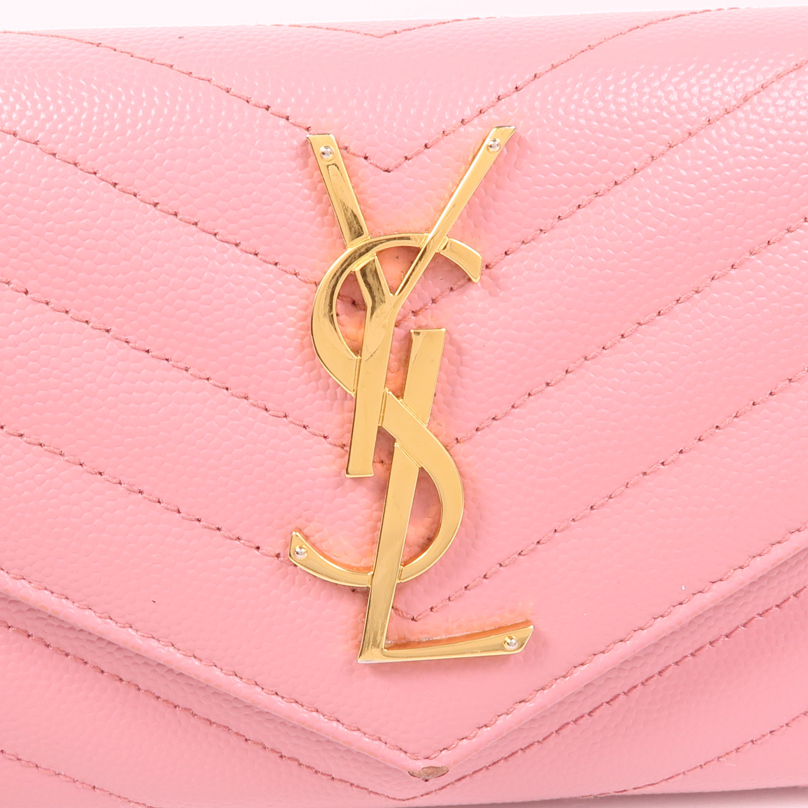 SAINT LAURENT YSL GHW Long Wallet 372264 BOW01 Calfskin