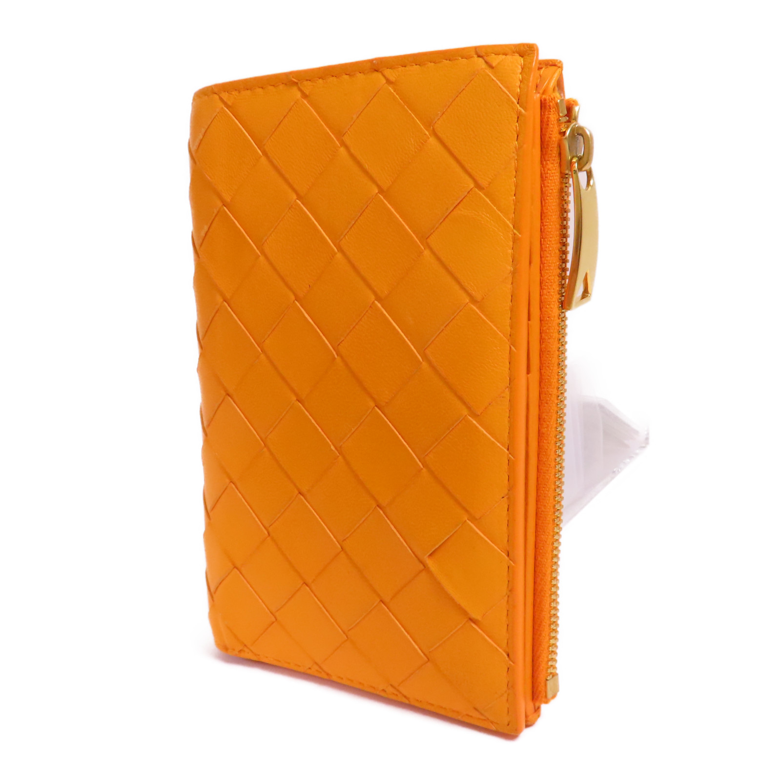 BOTTEGA VENETA BV GHW Wallet 667468 VCPP2 Lambskin Leather Orange