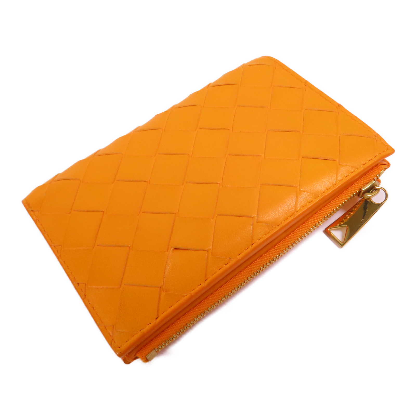 BOTTEGA VENETA BV GHW Wallet 667468 VCPP2 Lambskin Leather Orange