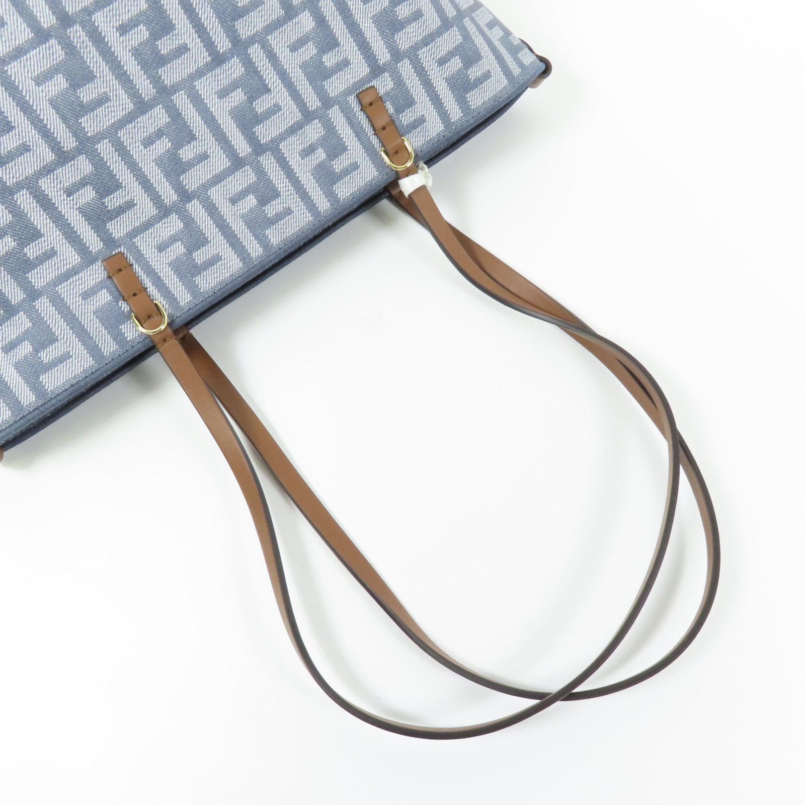 FENDI GHW Small Roll Shoulder Bag 8BH424 AUT4 F1SXQ Denim