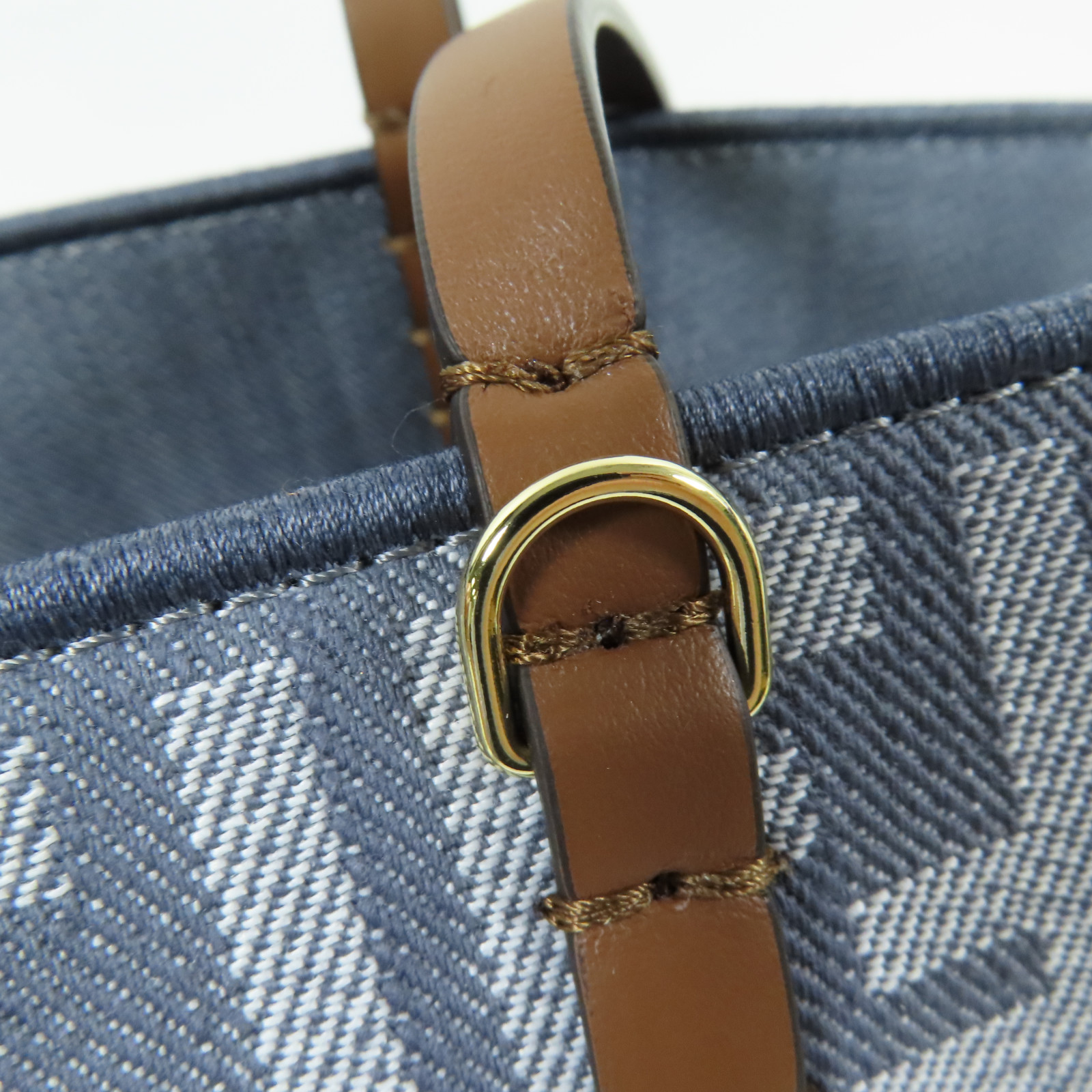 FENDI GHW Small Roll Shoulder Bag 8BH424 AUT4 F1SXQ Denim