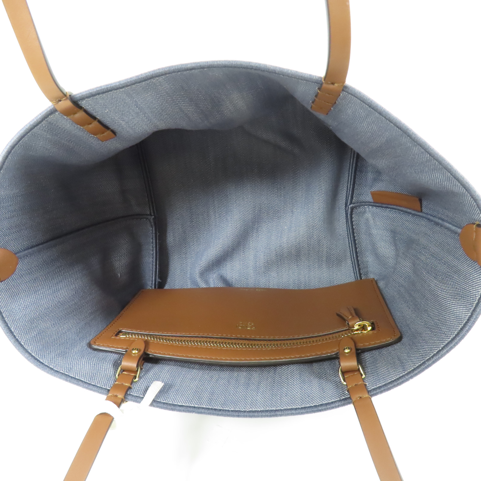 FENDI GHW Small Roll Shoulder Bag 8BH424 AUT4 F1SXQ Denim