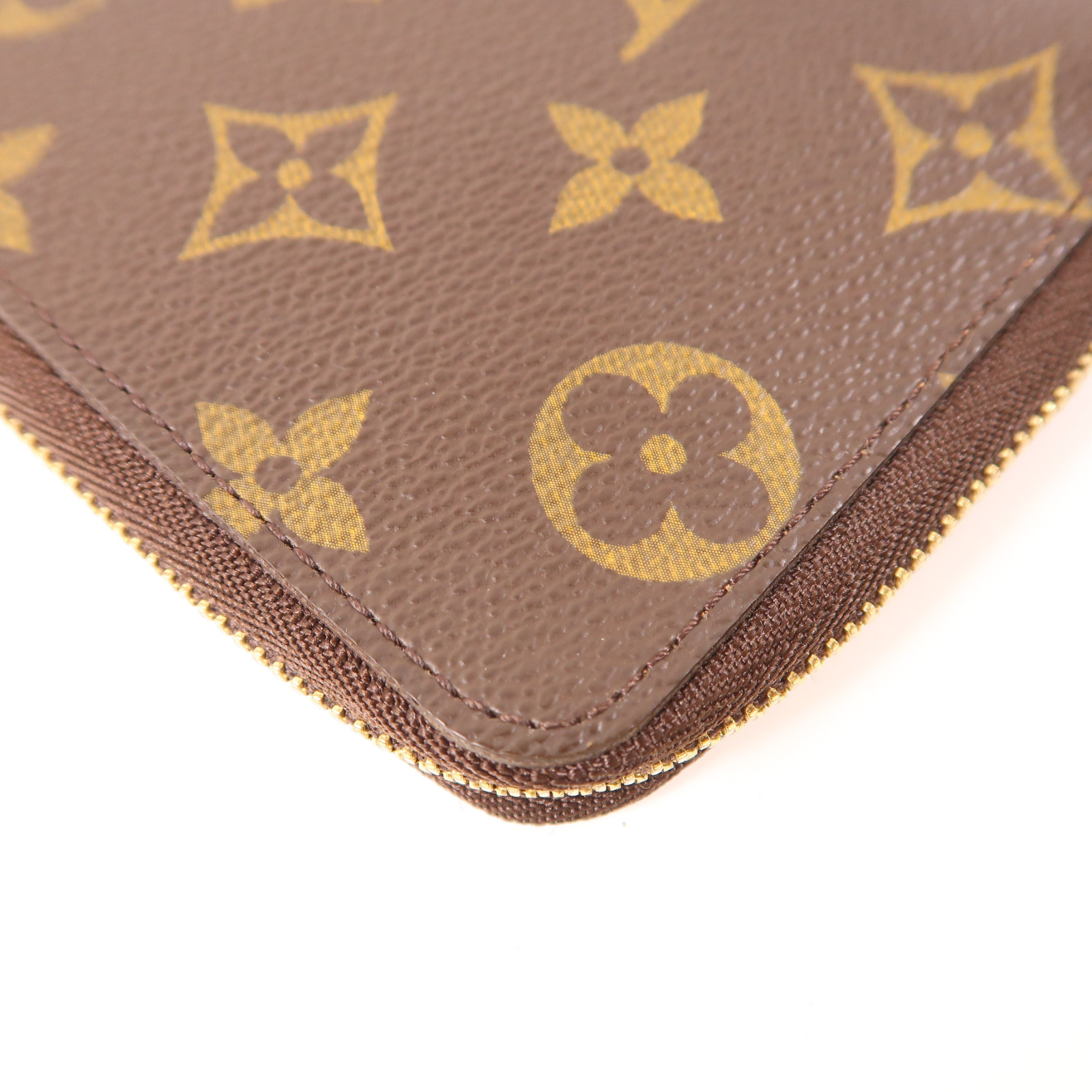 LOUIS VUITTON LV GHW Zippy Card Case R21045 Monogram Brown