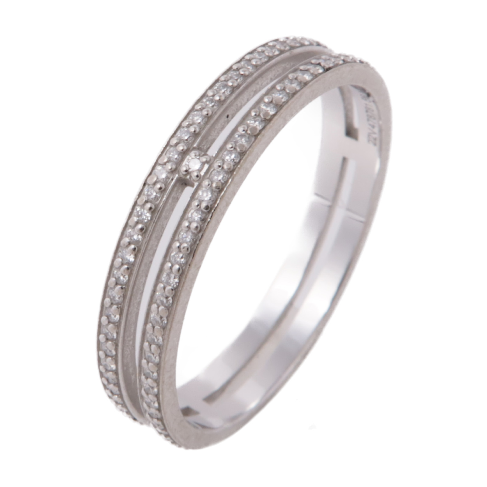 HERMES Ariane Wedding Band Ring Diamond 18K White Gold US