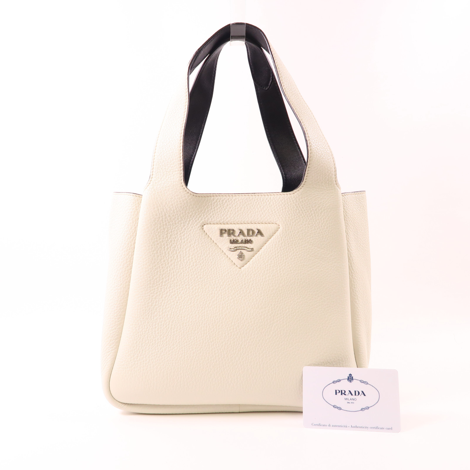 15%OFF* PRADA Dynamique Handbag 1BG335 Lambskin Leather White | eBay