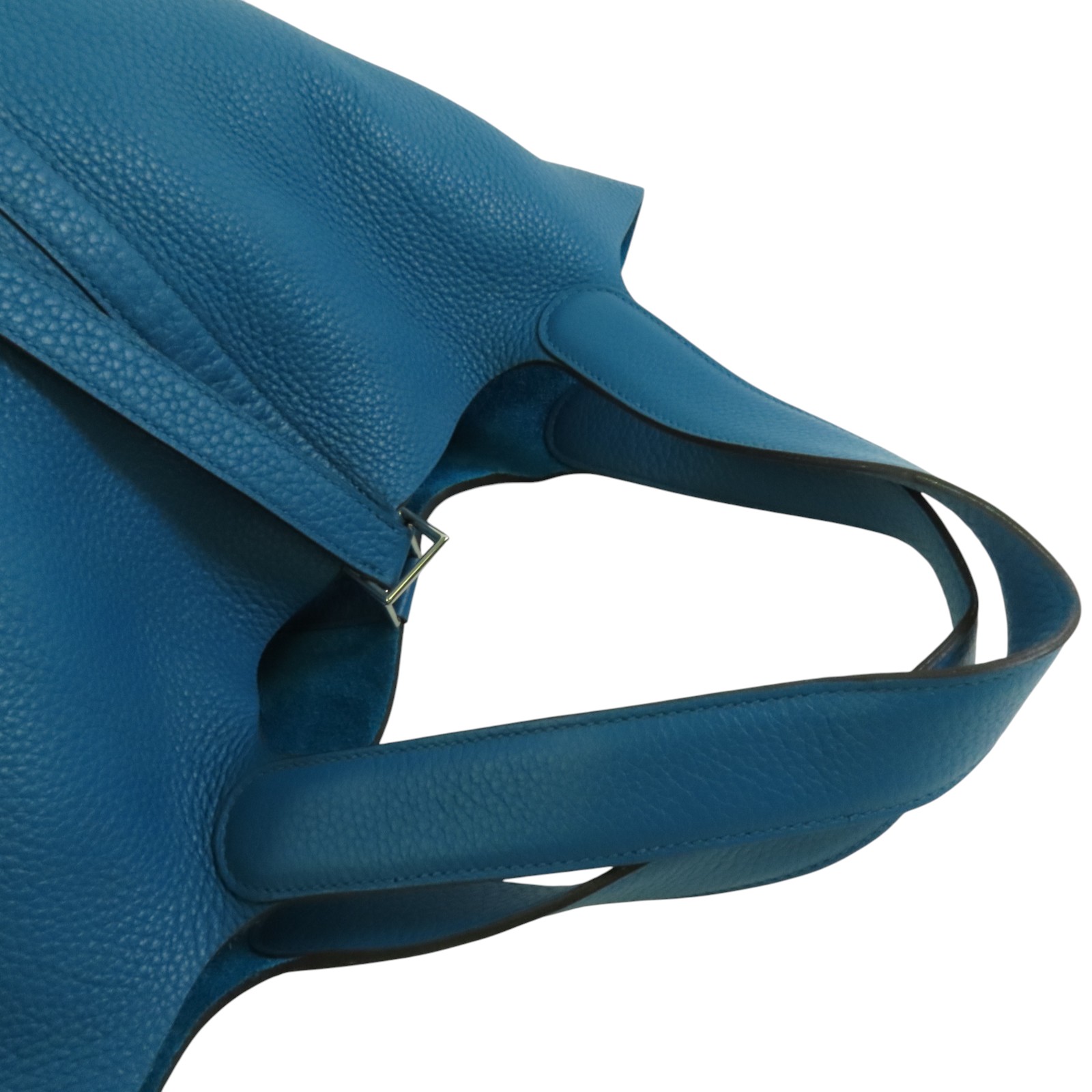HERMES PHW Picotin GM Handbag Tote Bag Clemence Leather 7C Cobalt