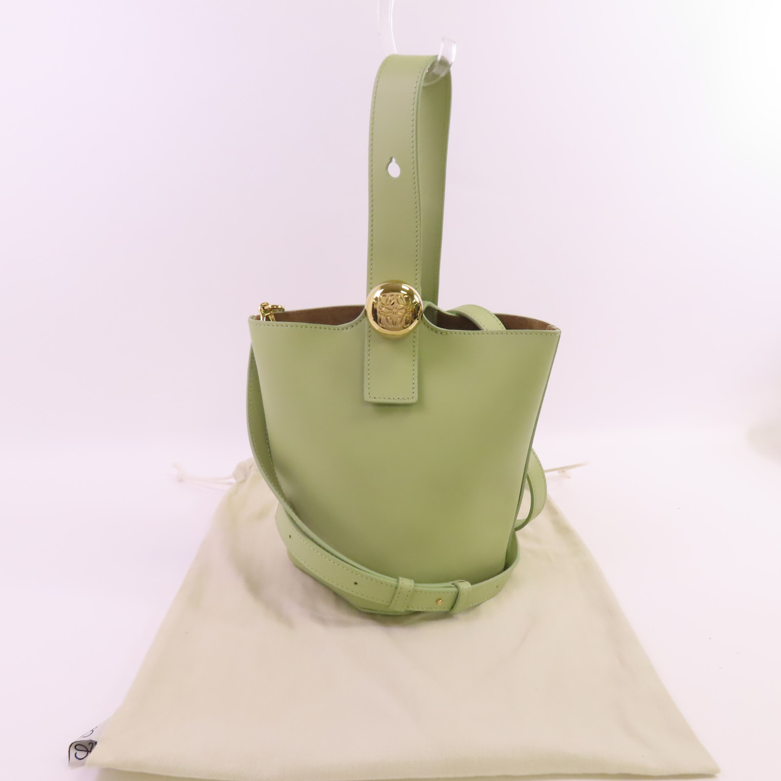 LOEWE Pebble Bucket Mini Handbag Shoulder Bag Calfskin Leather