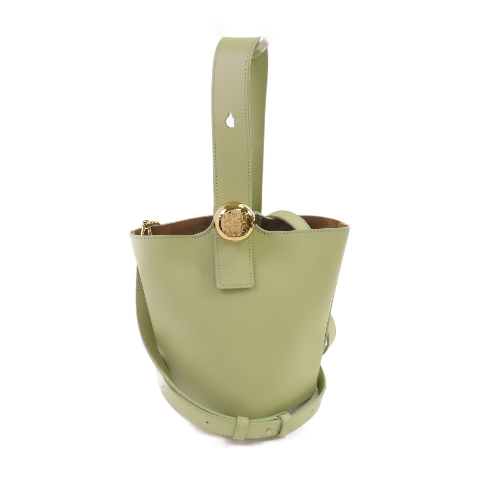 LOEWE Pebble Bucket Mini Handbag Shoulder Bag Calfskin Leather