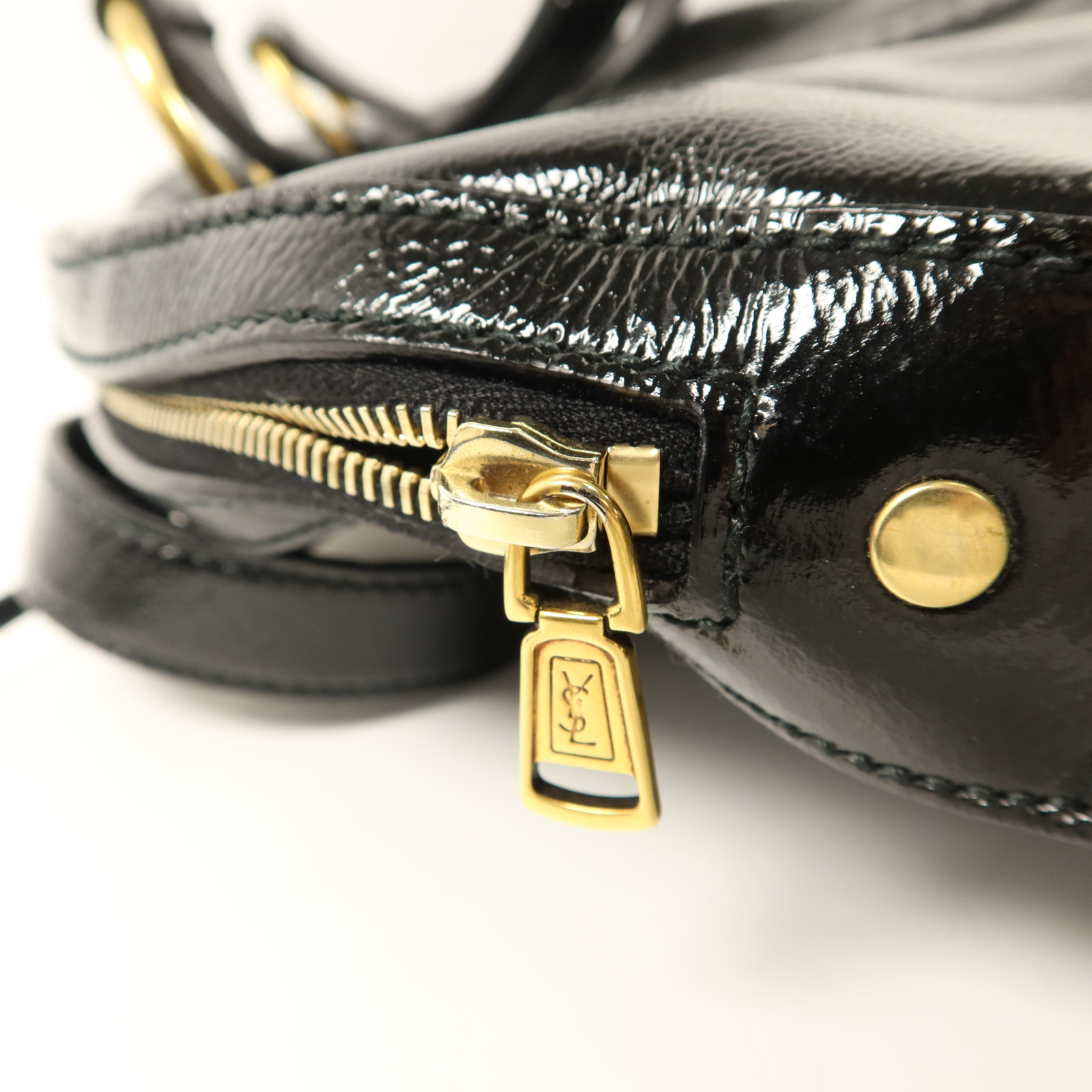 YVES SAINT LAURENT YSL GHW Muse Shoulder Bag 156464 Patent Leather