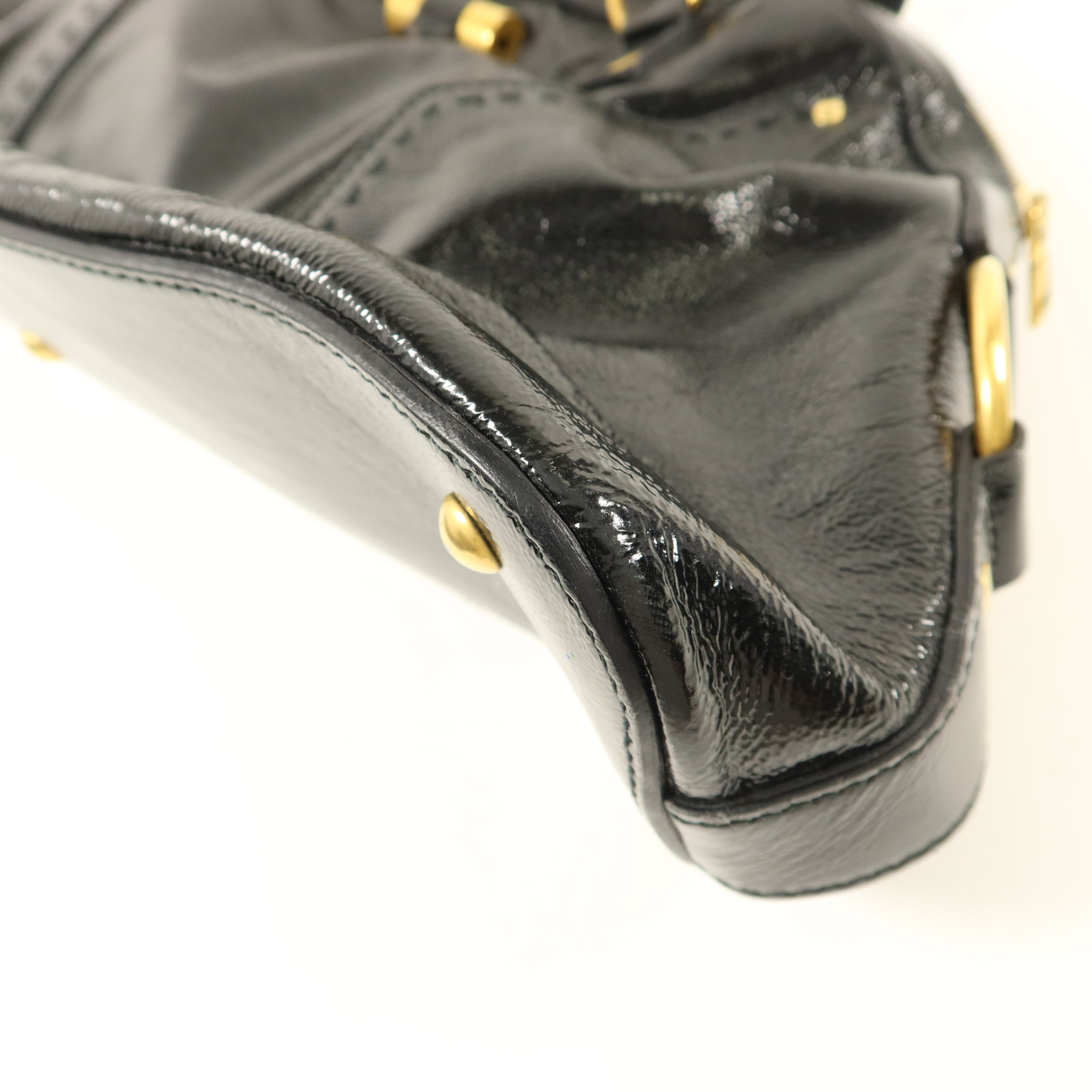 YVES SAINT LAURENT YSL GHW Muse Shoulder Bag 156464 Patent Leather