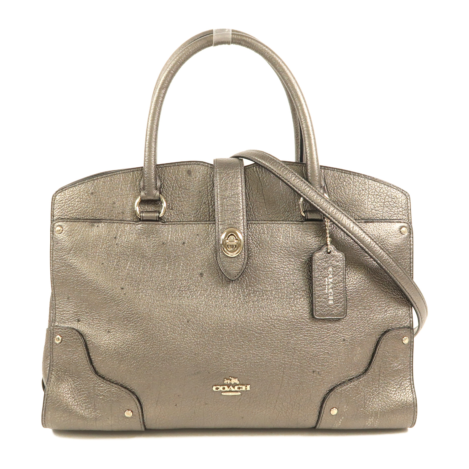 you！ COACH SHW Mercer Satchel 30 2 Way Bag 59987 Calfskin Leather