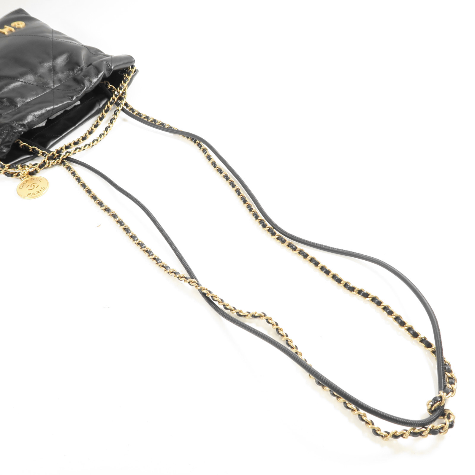 CHANEL CC GHW Mini C22 2Way Chain Shoulder Bag AS3980