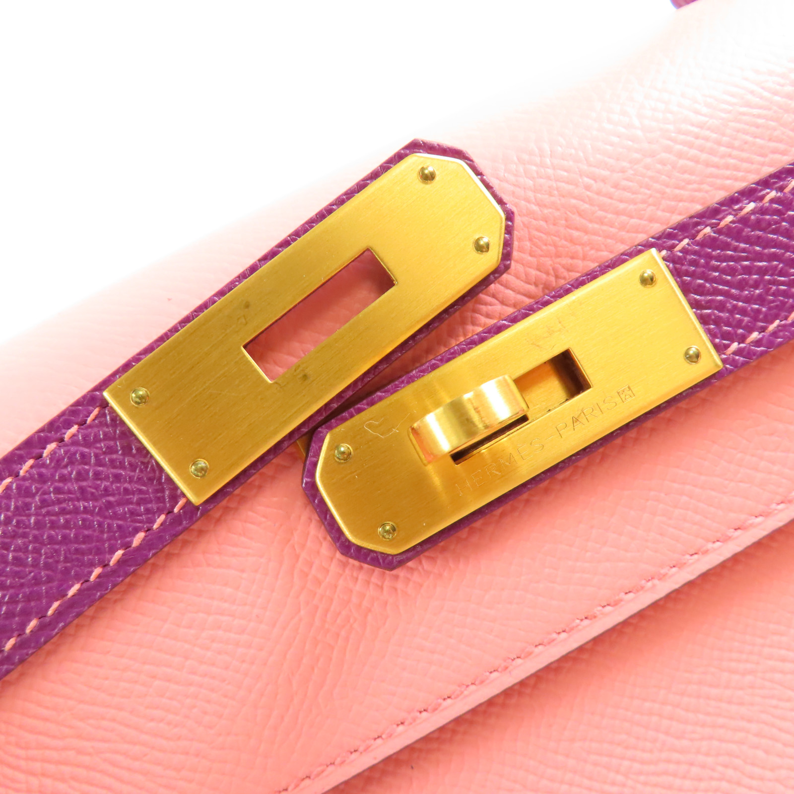 HERMES GHW Kelly 28 2Way Shoulder Hand Bag Epsom Leather X