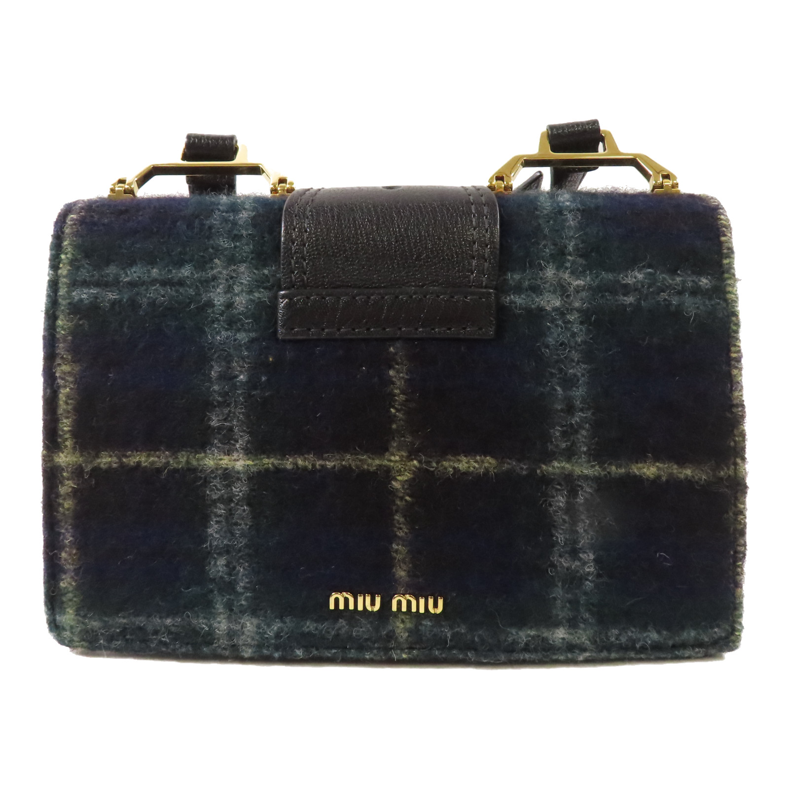 送料無料 通販 ファッション Miu Miu GHW Shoulder Crossbody Bag Wool Black Blue Green | eBay バッグ