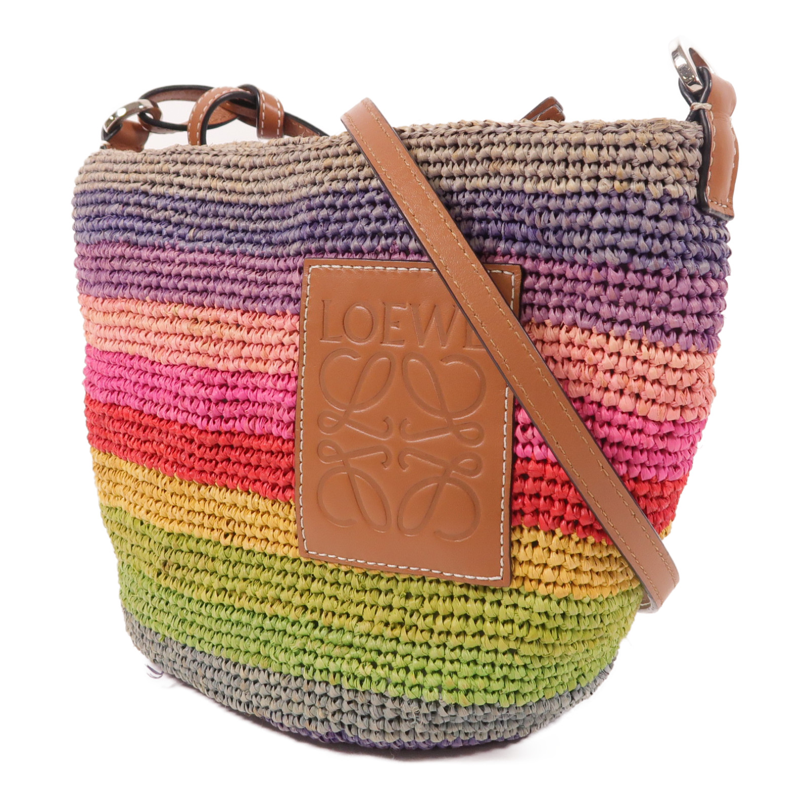 LOEWE SHW Paulas lbiza Shoulder Bag Raffia Rainbow | eBay