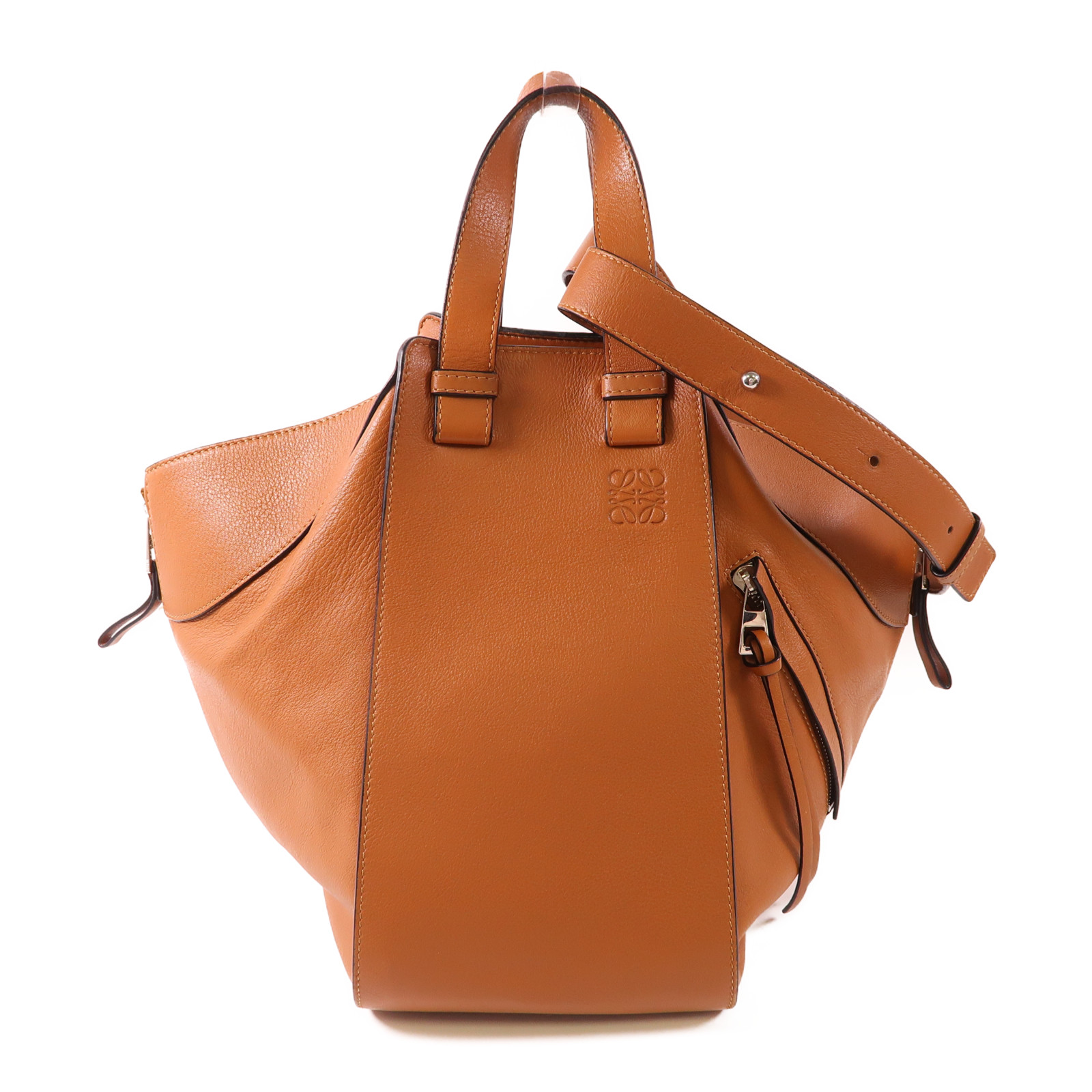 LOEWE SHW Hammock 2 Way Shoulder Bag Calfskin Leather Brown