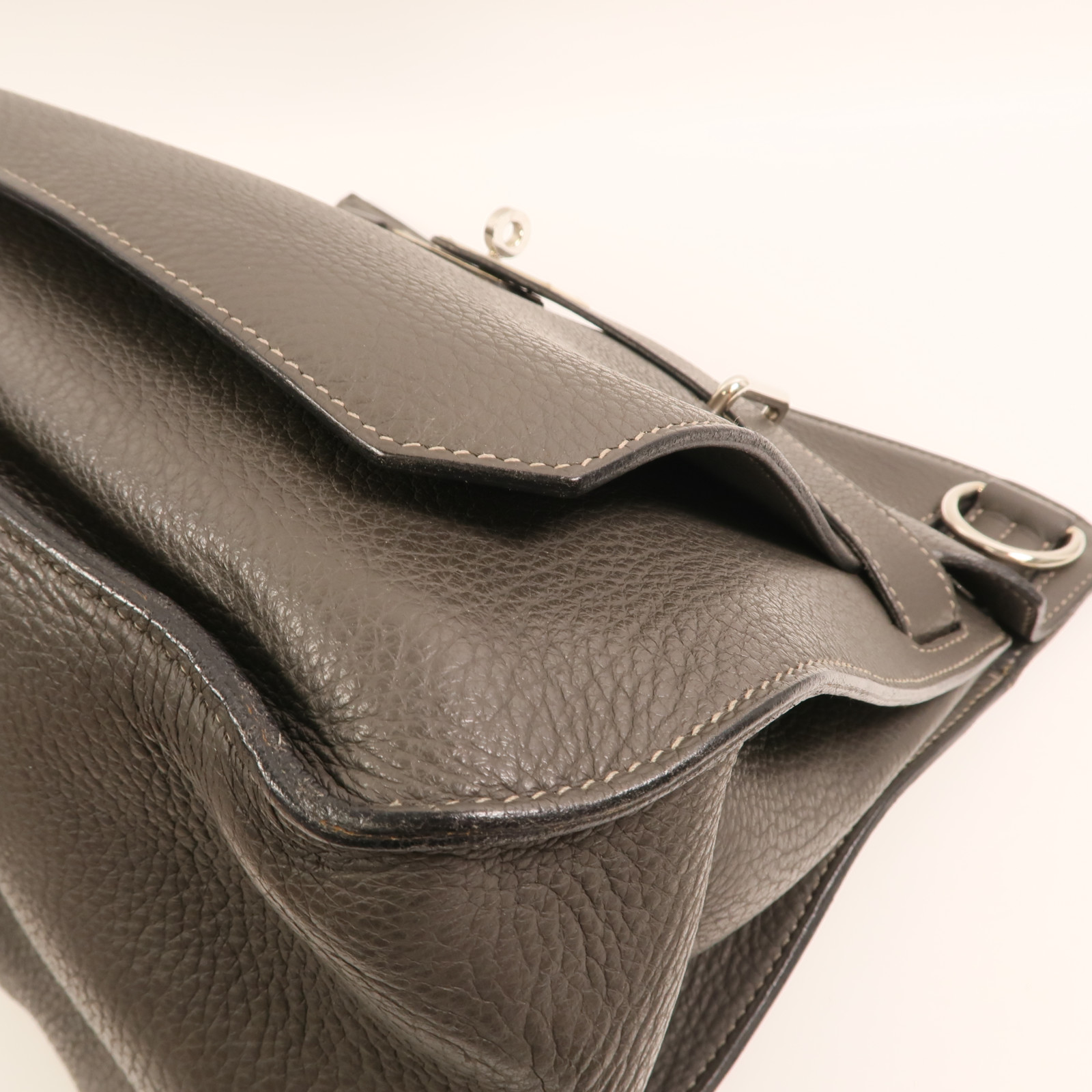 HERMES PHW Jypsiere 37 Shoulder Bag Togo Leather Etain | eBay