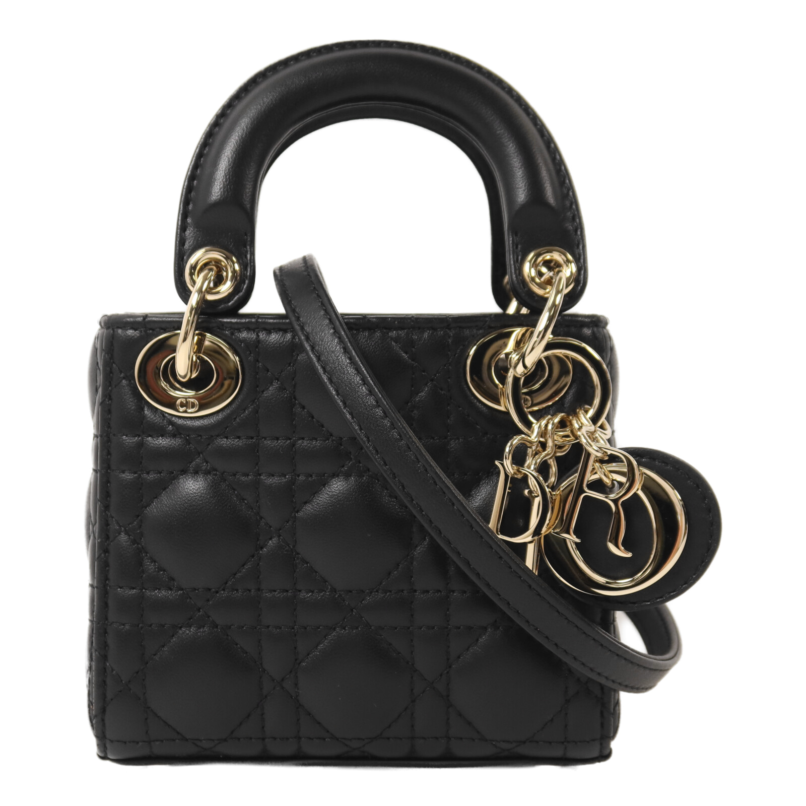 CHRISTIAN DIOR CD GHW Lady Dior Micro Shoulder Bag S0856ONGE_M900