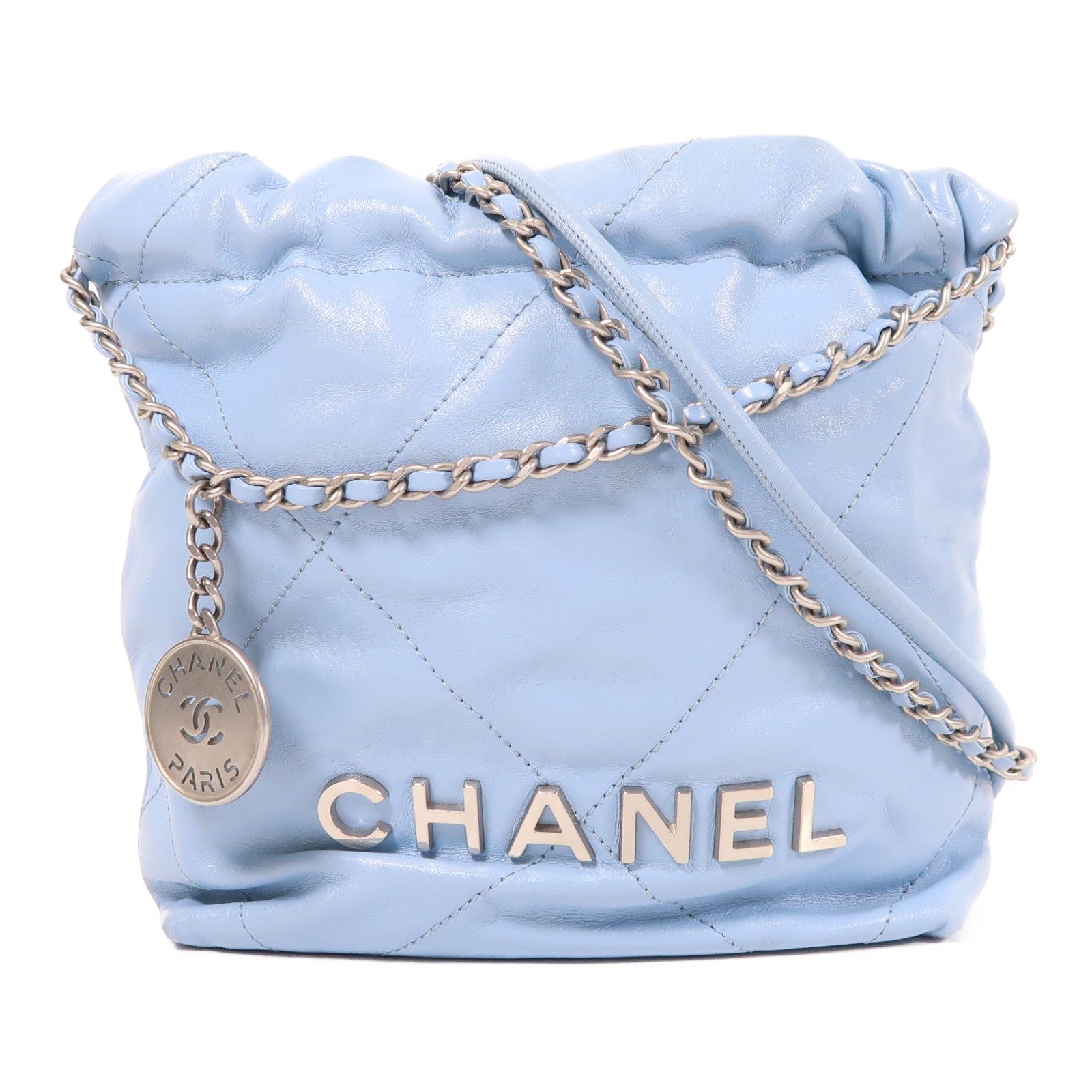 シャネル 23A ミニトートバッグ 22bag グラデーションネイビー シャネル スーパーコピー 24ss 22bag グラデーションカーフ