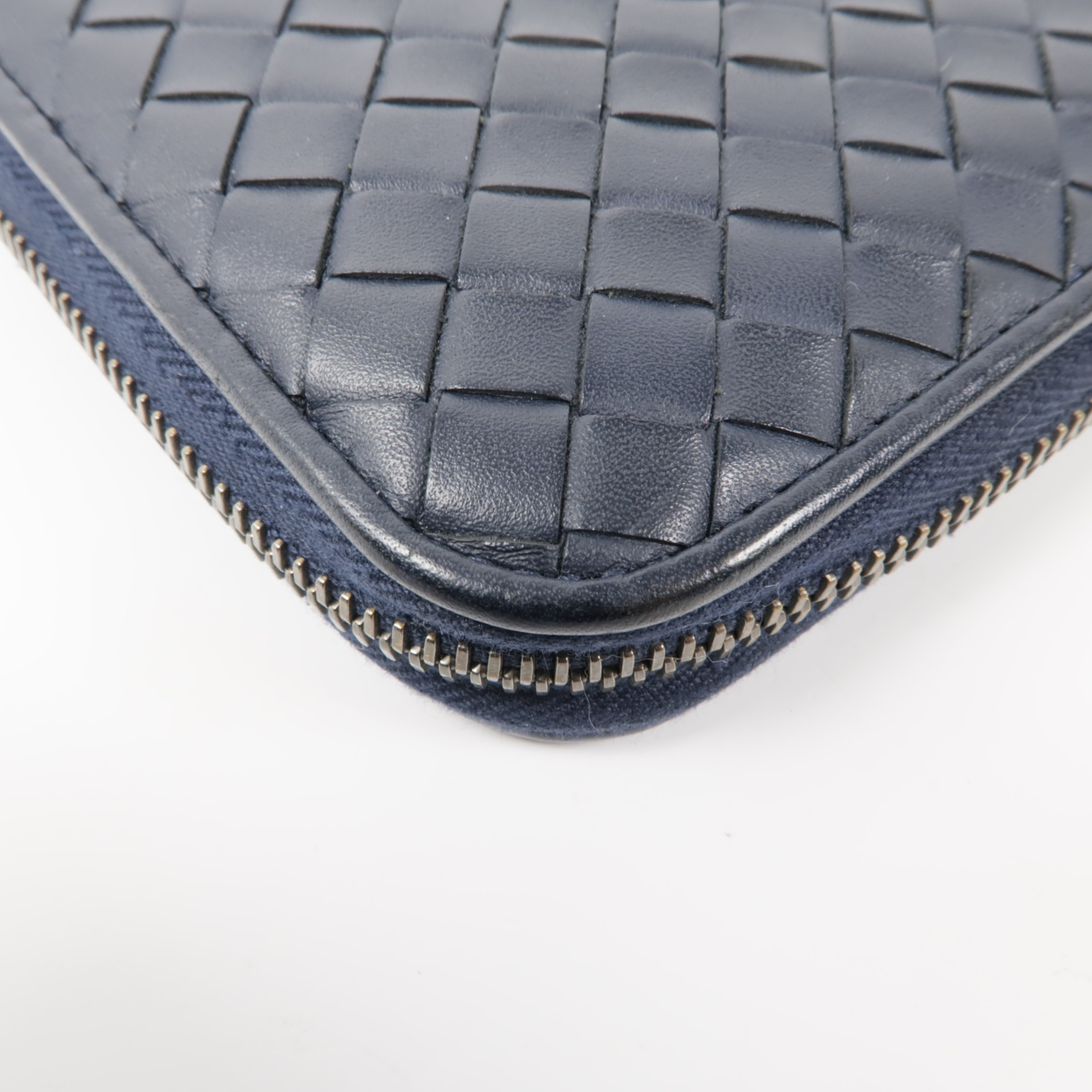BOTTEGA VENETA★Blue Leather Intercciaco Long Wallet REGAL BOTTEGA VENETA INTRECCIATO BLUE LEATHER LONG WALLET