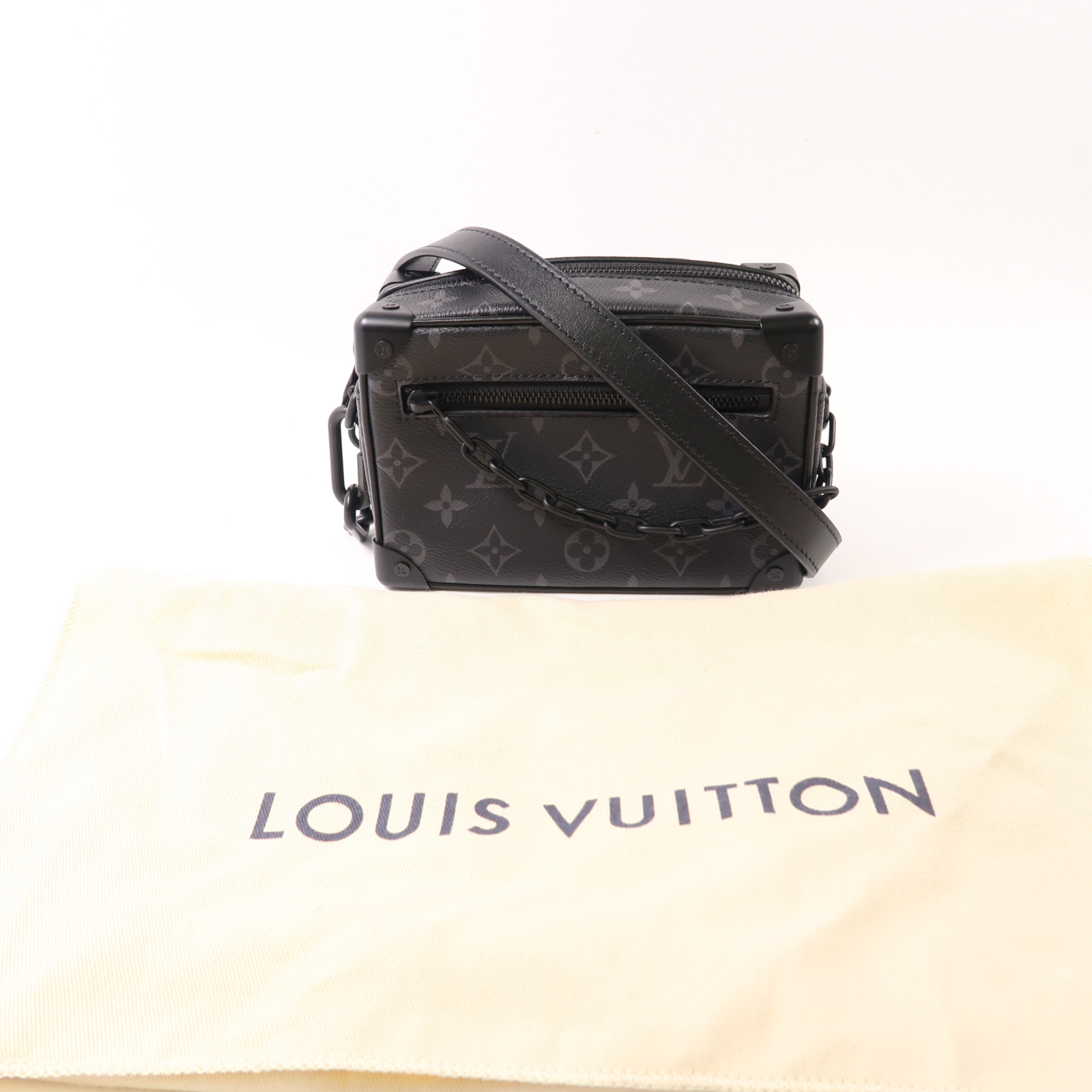 ショルダーバッグ・ポシェット Louis Vuitton Mini Soft Trunk Monogram Eclipse Black M44735 Women's Black Leather Zip Wallet - Clémence Empreinte