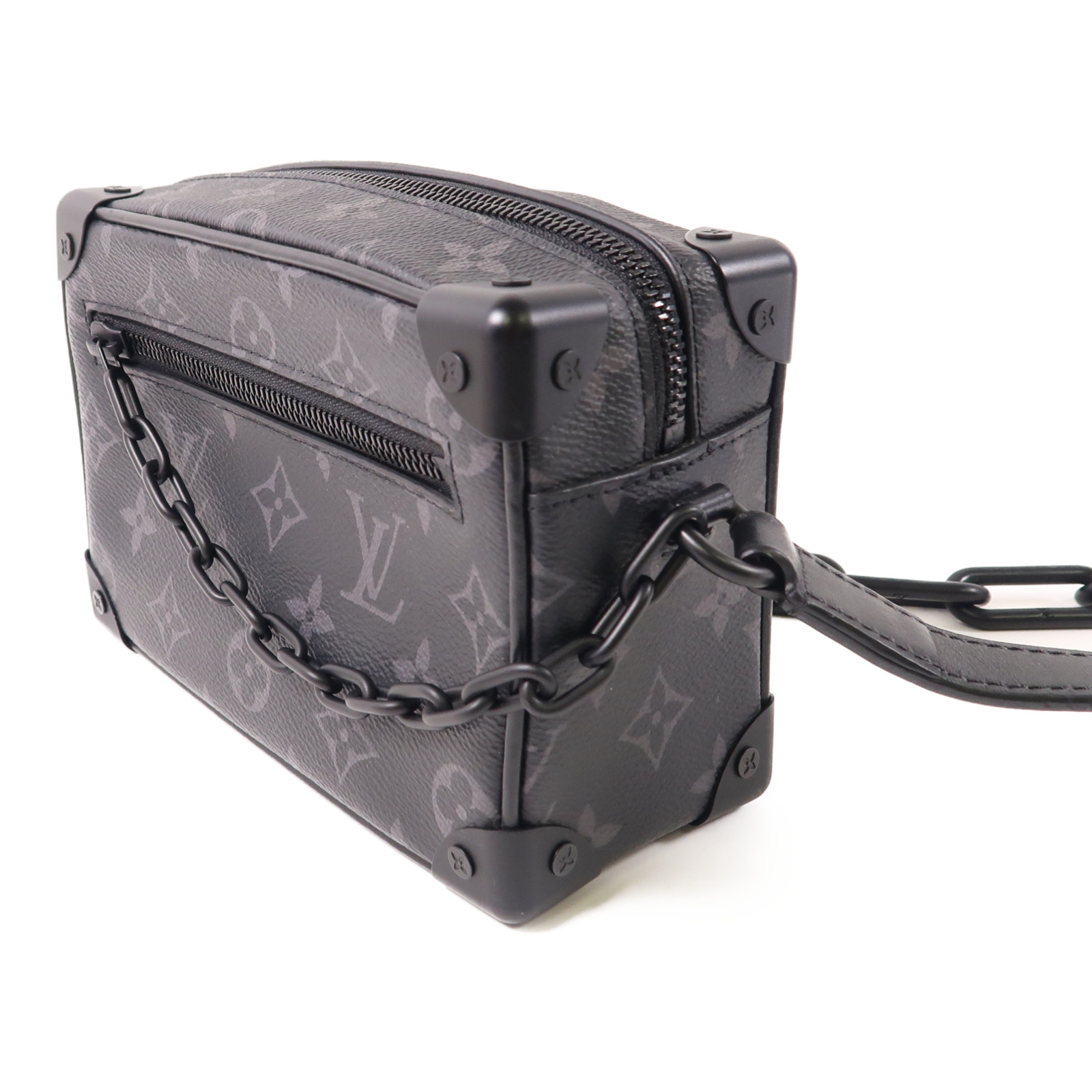 ショルダーバッグ・ポシェット Louis Vuitton Mini Soft Trunk Monogram Eclipse Black M44735 Women's Black Leather Zip Wallet - Clémence Empreinte