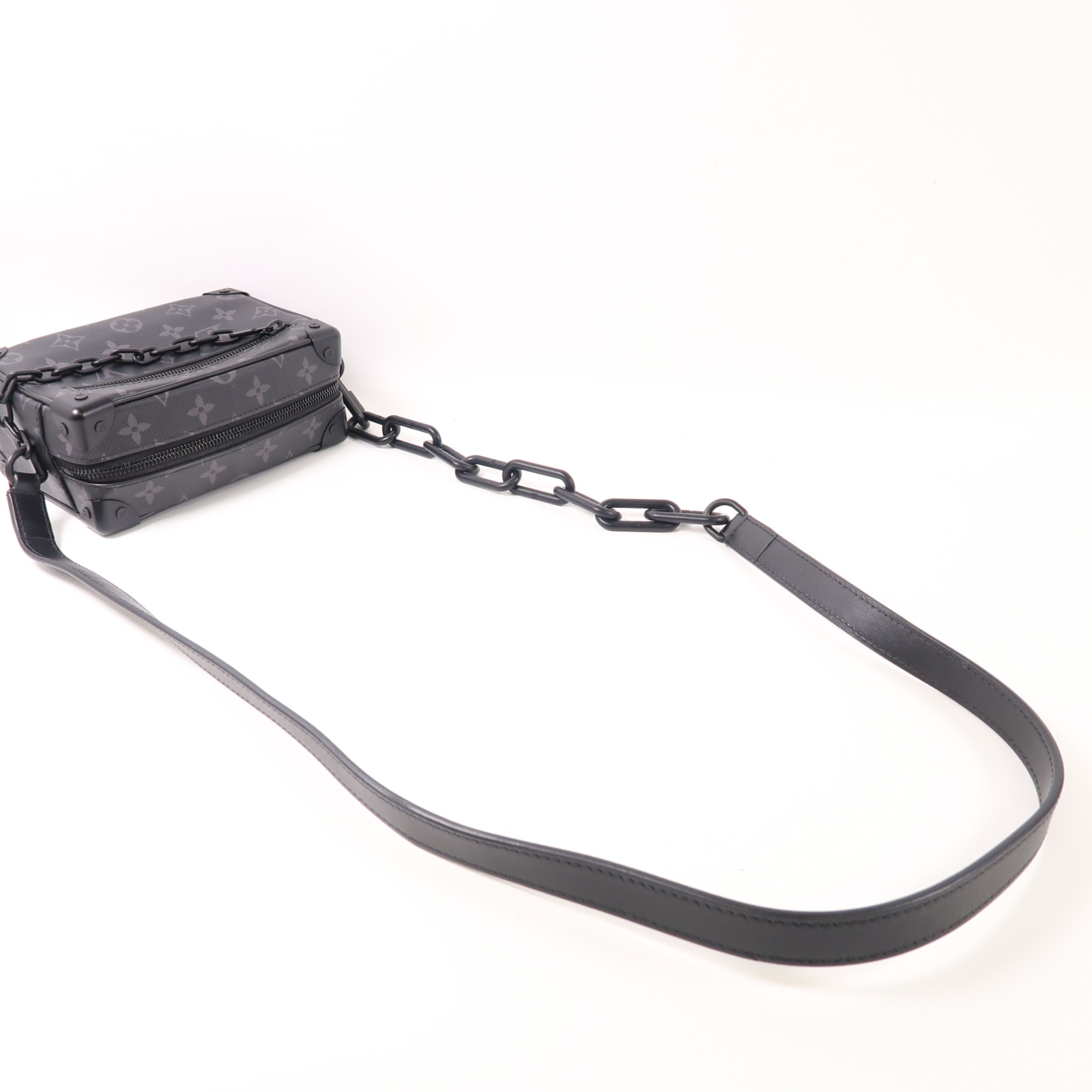 ショルダーバッグ・ポシェット Louis Vuitton Mini Soft Trunk Monogram Eclipse Black M44735 Women's Black Leather Zip Wallet - Clémence Empreinte