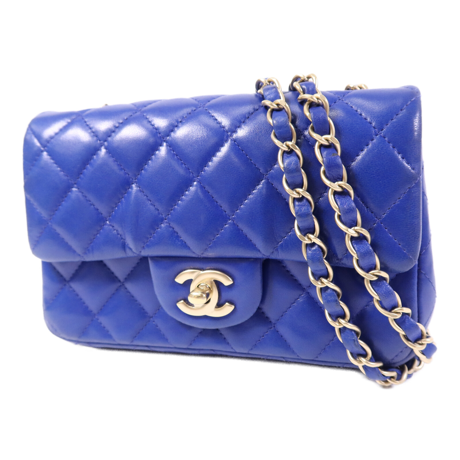 CHANEL CC GHW Mini Classic 20 Chain Shoulder Bag Lambskin Leather