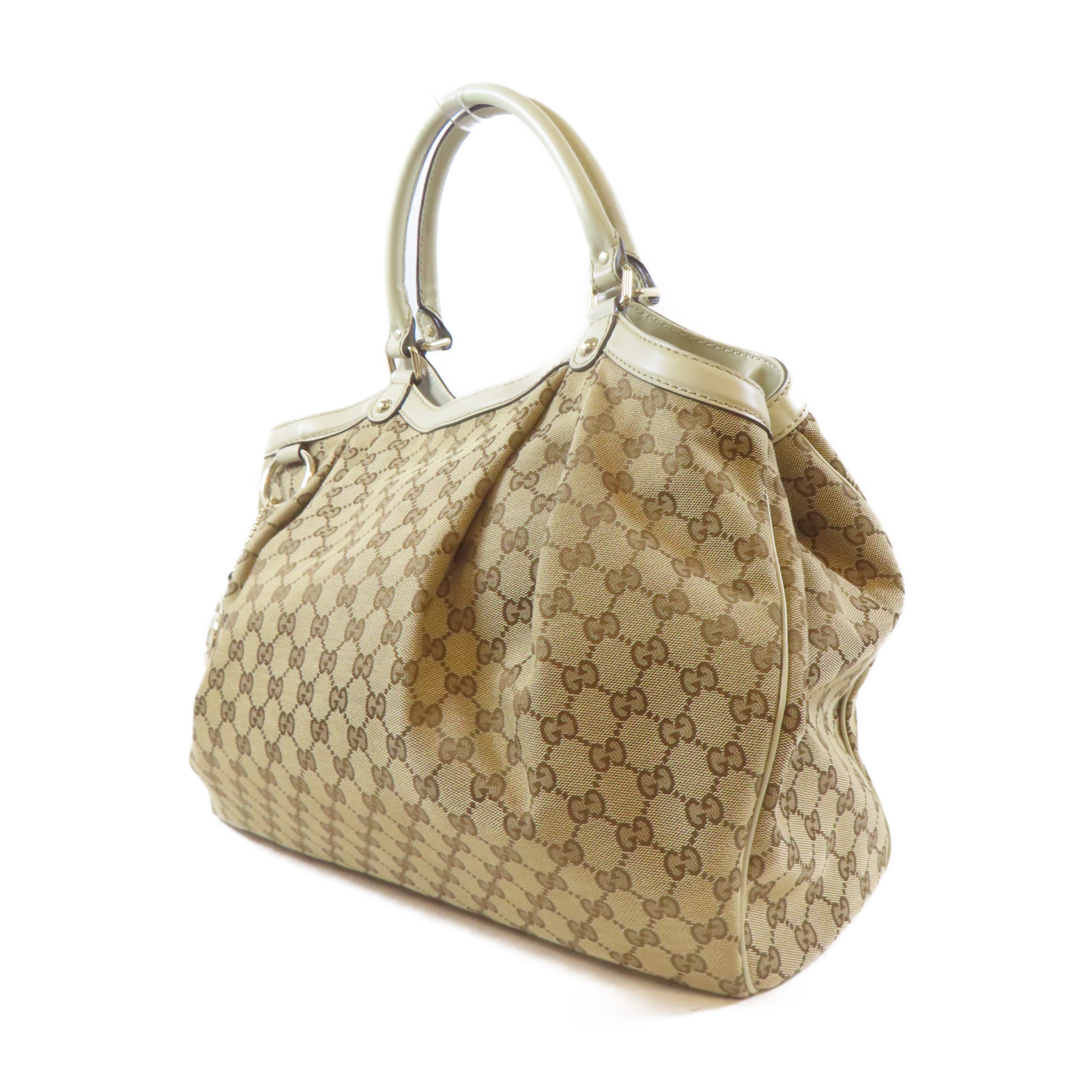 GUCCI GG GHW Sukey Tote Bag Shoulder Handbag 211943 Canvas