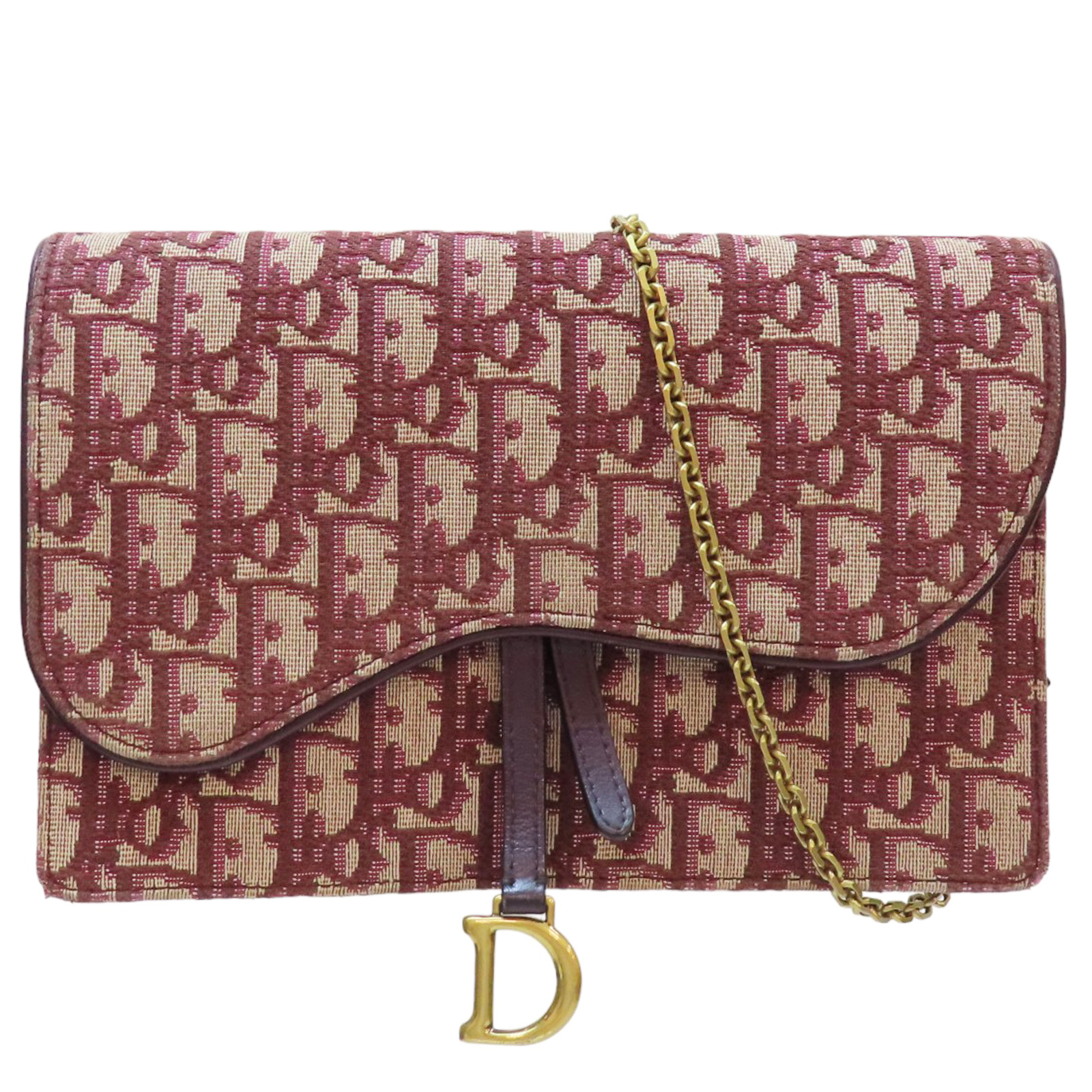DIOR Saddle Chain Pouch Shoulder Bag Oblique Jacquard Convas DIOR Saddle Chain Pouch Shoulder Bag Oblique Jacquard Convas