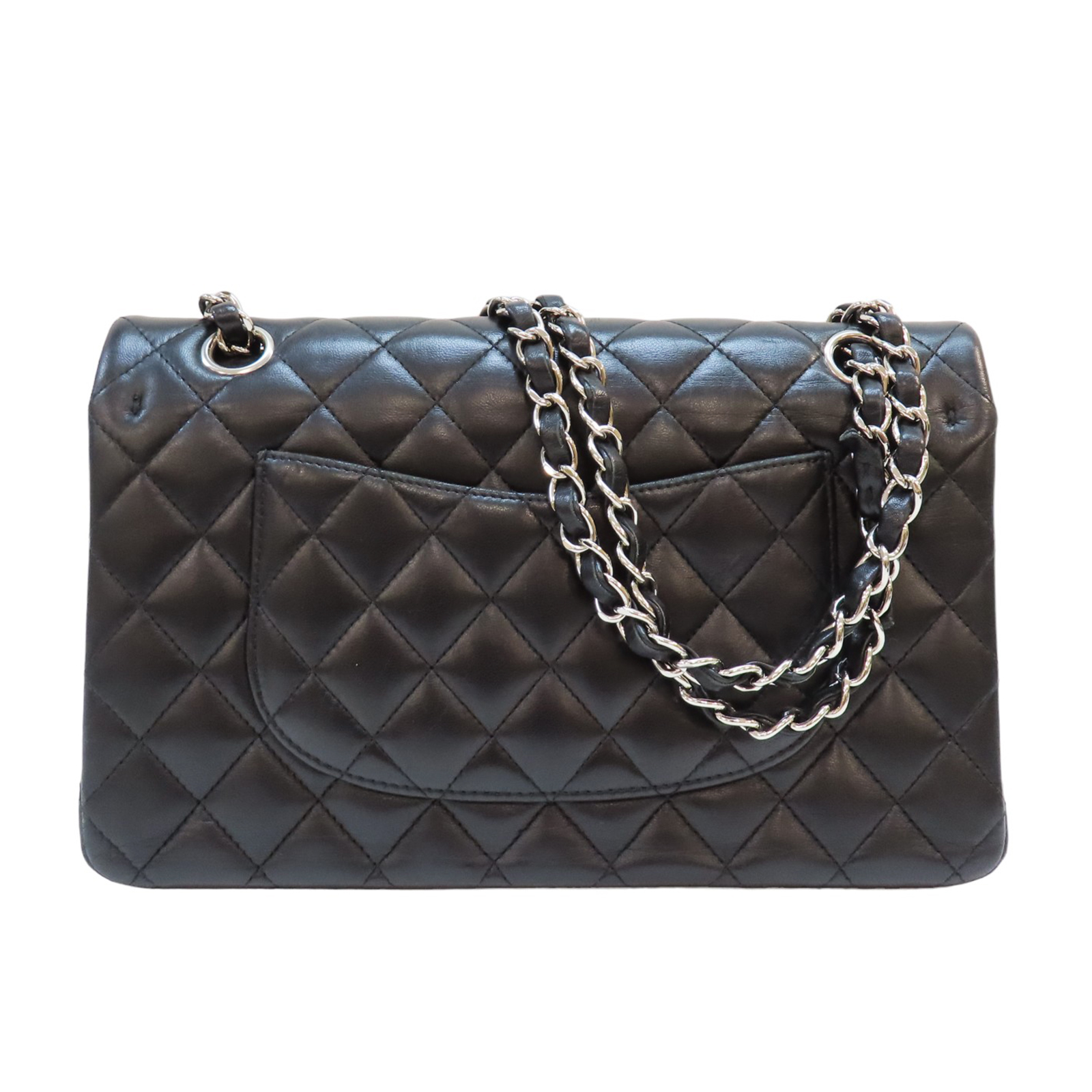 【ヴィンテージ】Rank:A☆Chanel Grey llic クラッチバッグ CHANEL Gradient Metallic Quilted Leather Clutch Bag Silver