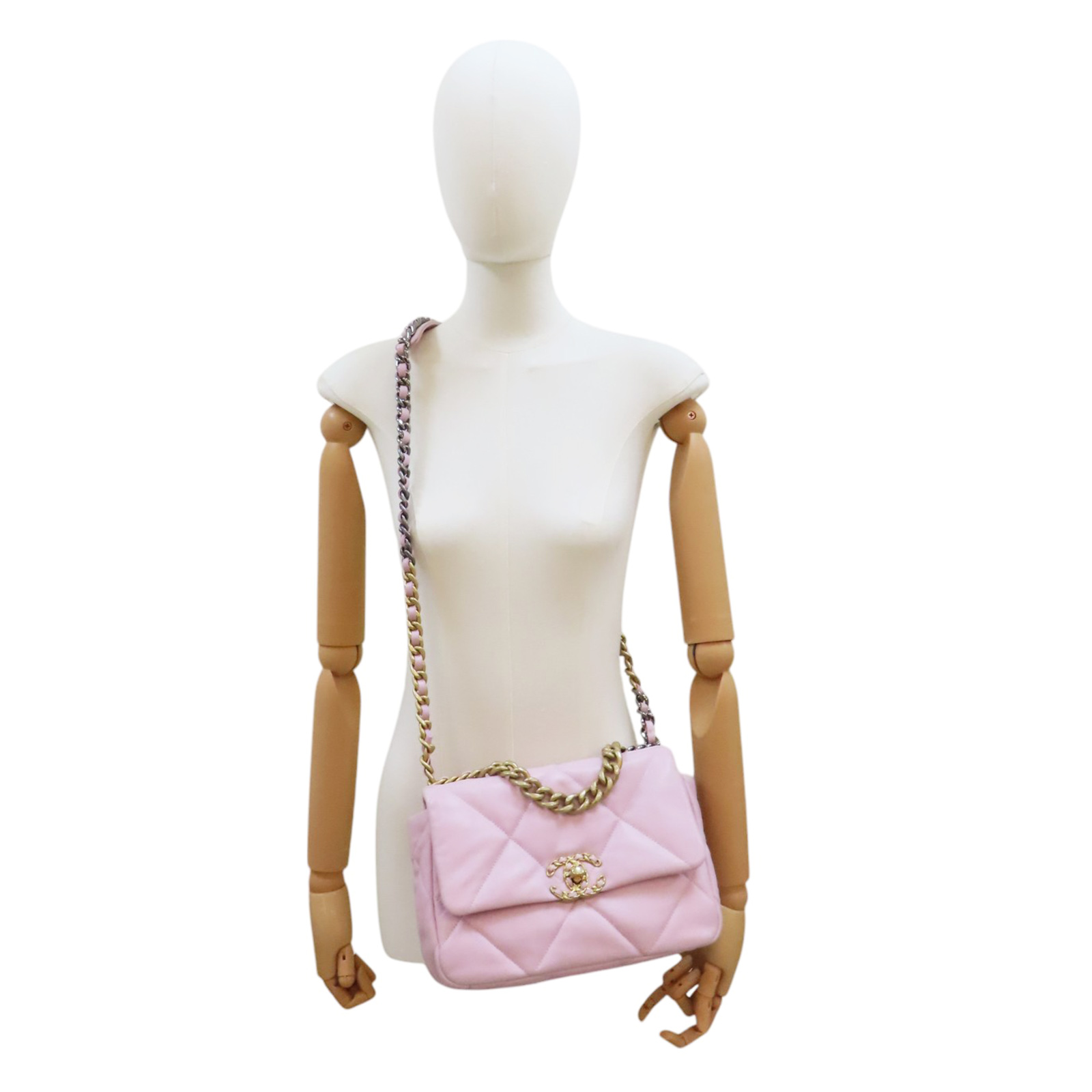 CHANEL Matelasse 19 Shoulder Bag Lambskin Pink AS1160 | eBay