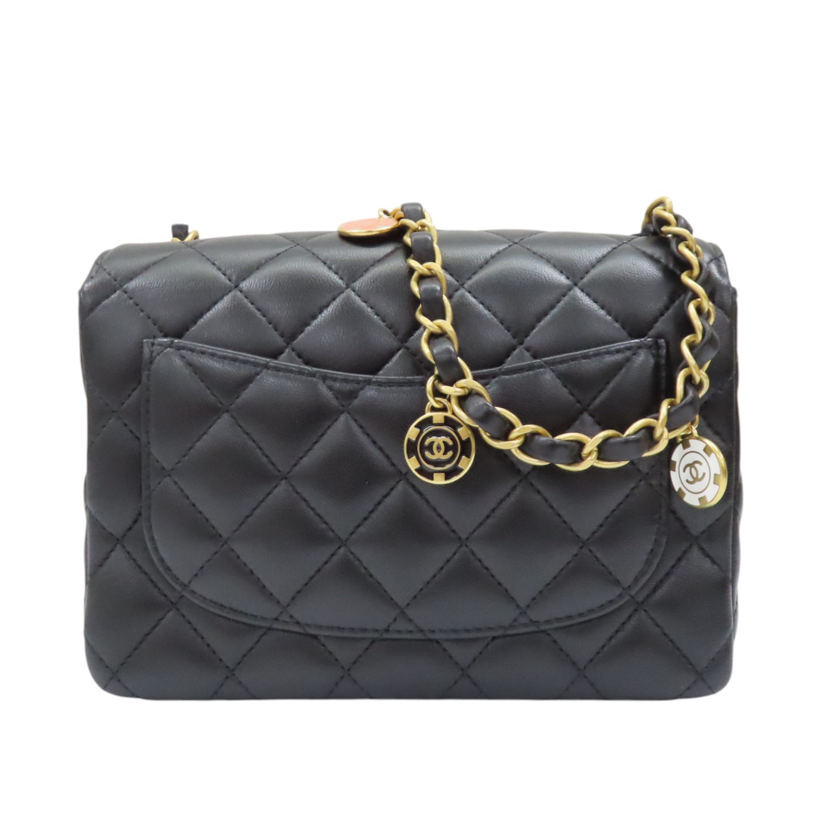 CHANEL Casino Chips Mini Flap Shoulder Bag Black Quilted