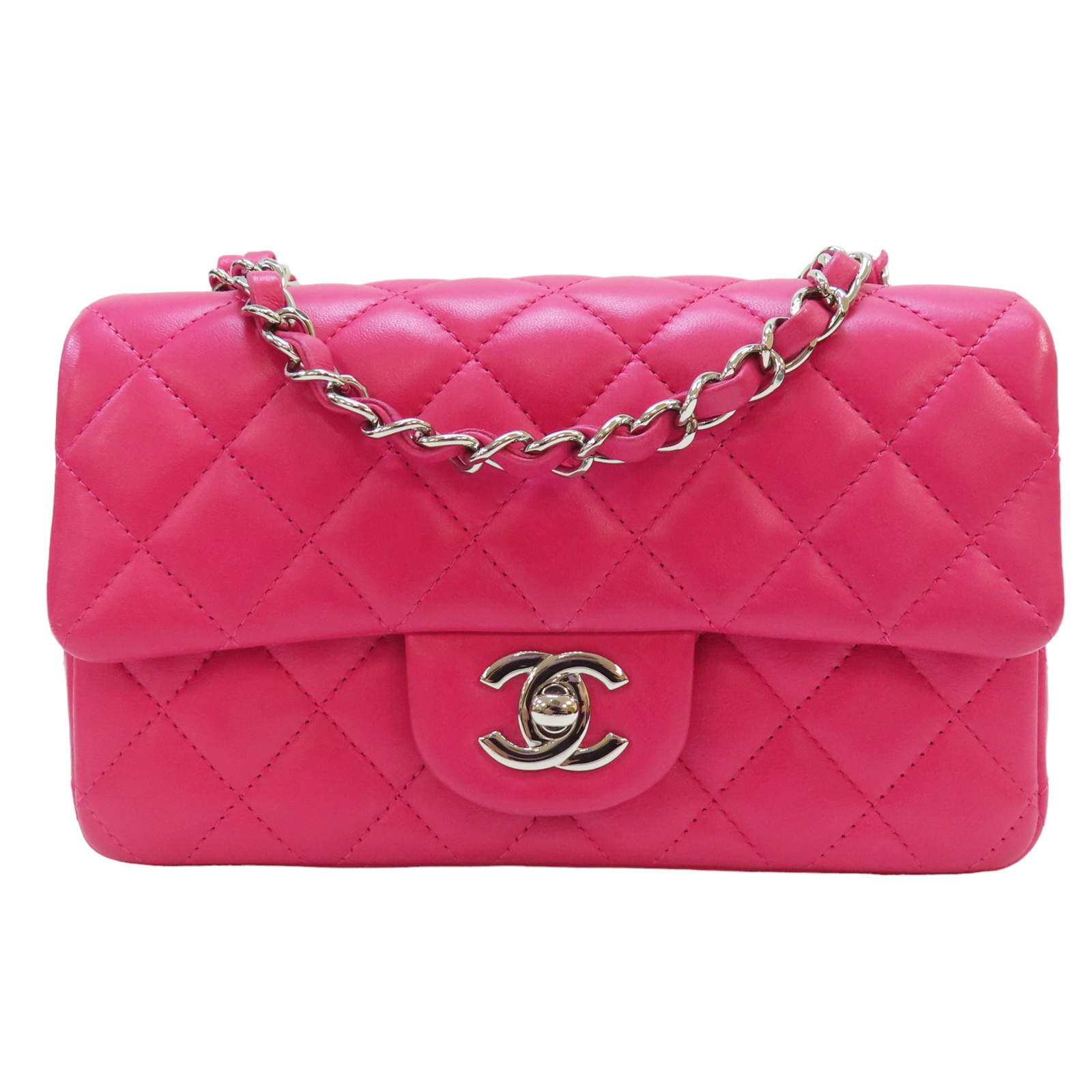 ショルダーバッグ・ポシェット × ヴィンテージ(中古) Chanel Matelasse Studs Coco Mark Lambskin Shoulder Bag CHANEL Matelasse Coco Mark Shoulder Bag Lambskin Pink Silver
